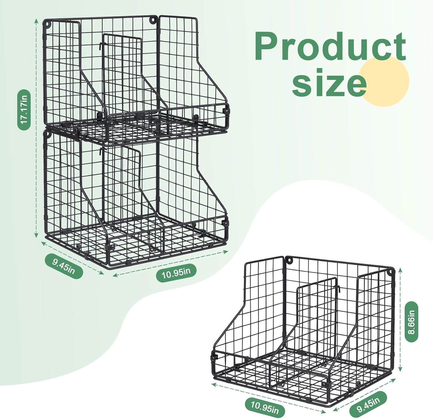 4 Pack Stackable Can Organizer for Pantry with Adjustable Dividers, Soda Can Organizer, Can Storage Dispenser Holds up to 56 Cans, Metal Wire Baskets Can Holder for Kitchen Cabinet Pantry