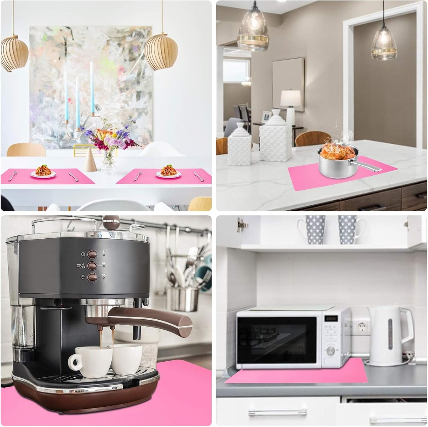 Gartful Extra Large Silicone Mats for Countertop, 28" by 20" Multipurpose Mat, Counter Table Protector, Desk Saver Pad, Placemat Nonstick Nonskid Heat-Resistant Pad, Pink