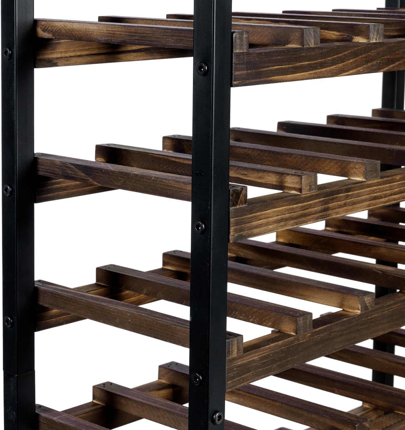 MyGift Wine Rack Freestanding Floor Stand, 9 Tier Wine Bottle Shelf - Holds up to 54 Bottles (Solid Wood)