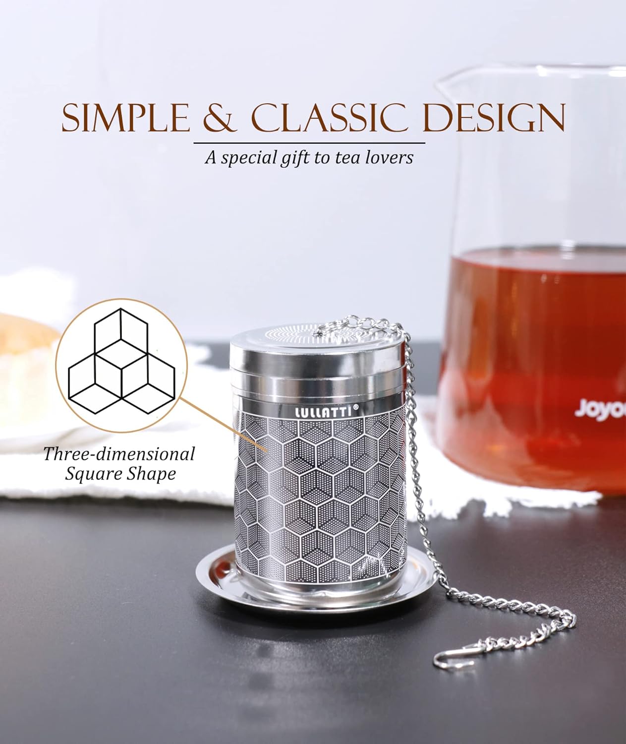 Large Tea Infuser for Loose Tea(1 Pack), 304 Stainless Steel Tea Ball Strainer, Extra Fine Mesh Tea Steeper for Brewing All Kind of Tea, Fits for Most Teapot, Cups or Mugs