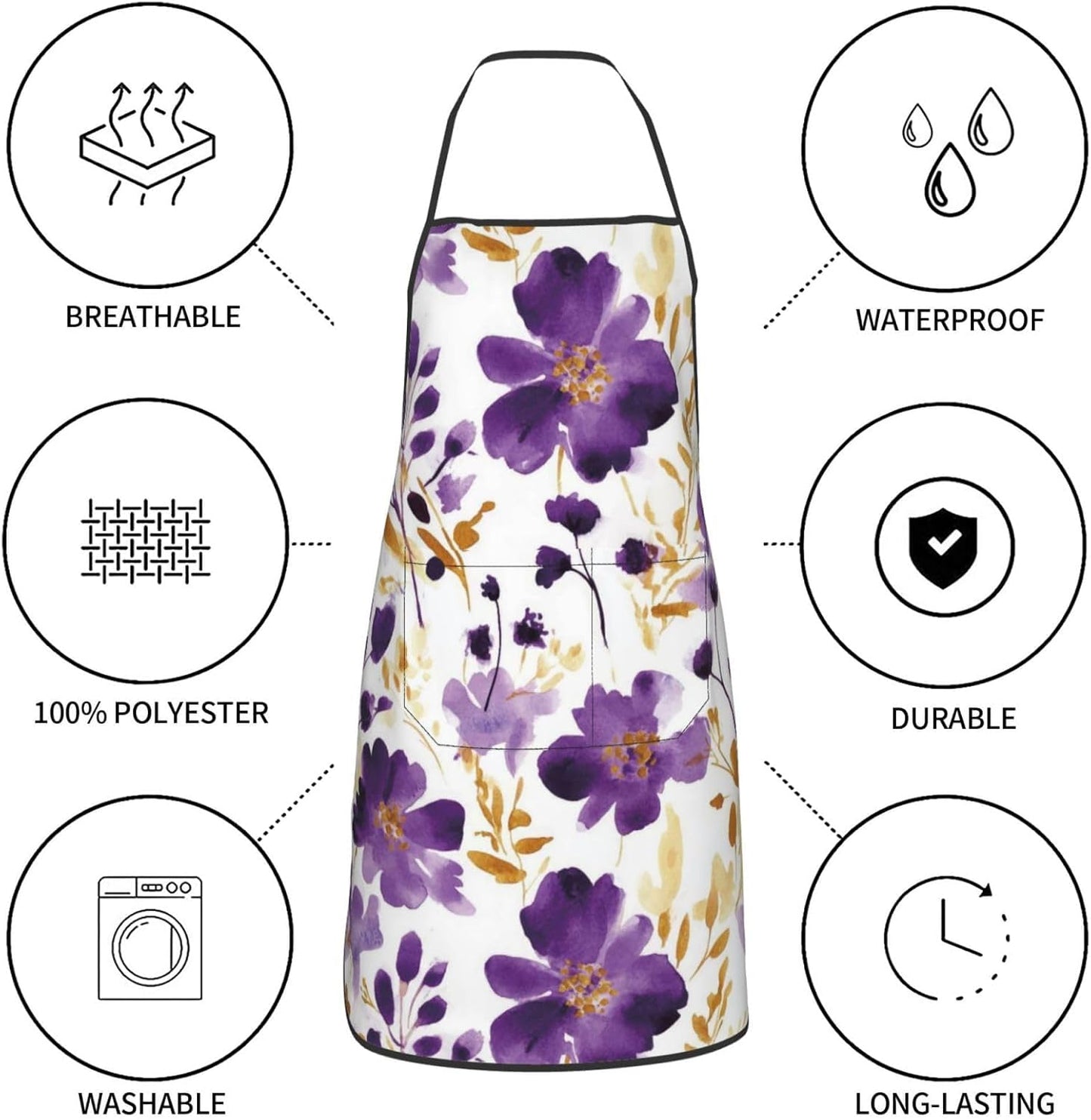 Women Men Bib Aprons Chef Cooking Aprons with Pockets for Kitchen Cooking BBQ Baking Grilling