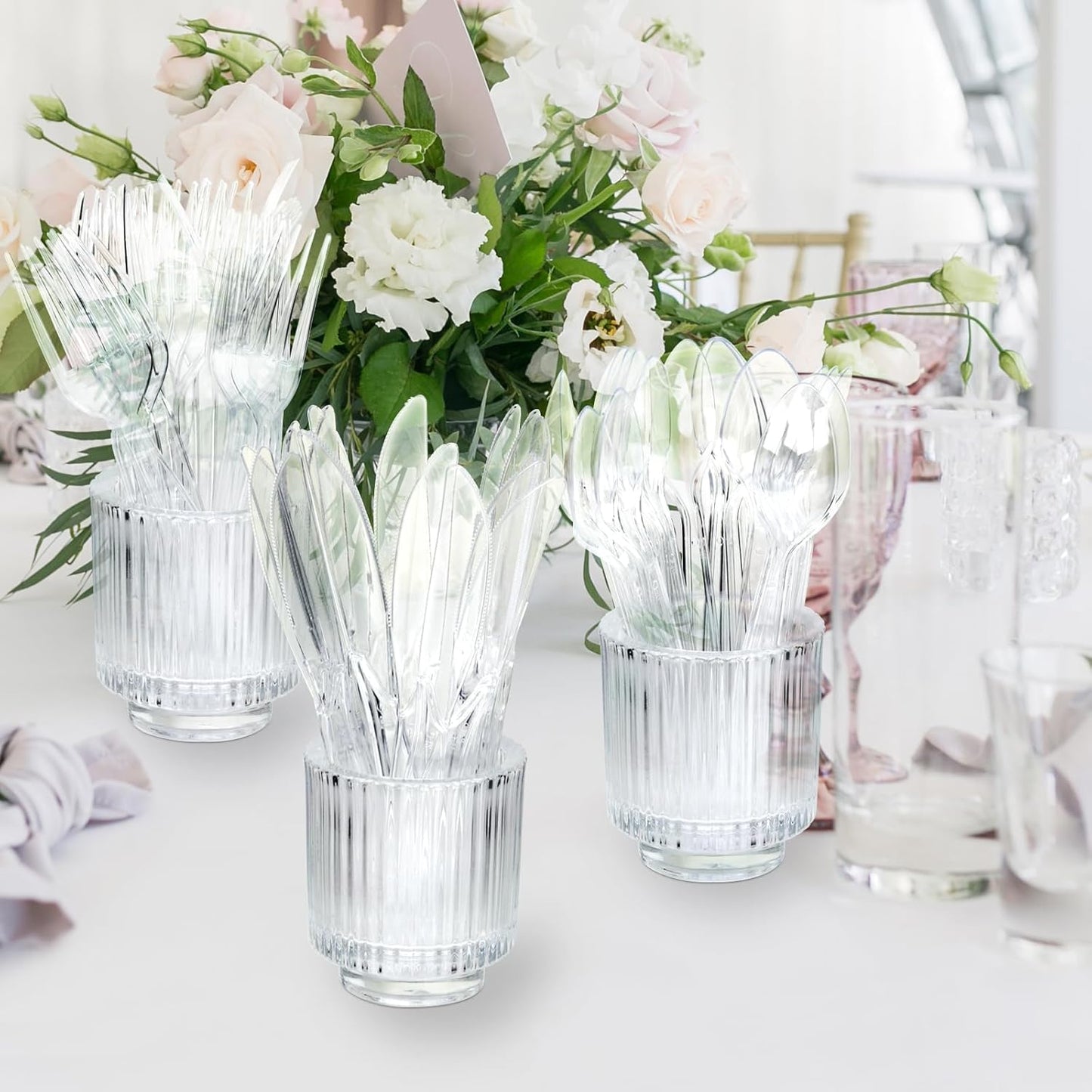 100 Count Plastic Spoons,Heavy Plastic Silverware,Premium Disposable Spoons, BPA-Free, Heat Resistant, Suitable for Parties, Events and Everyday Use