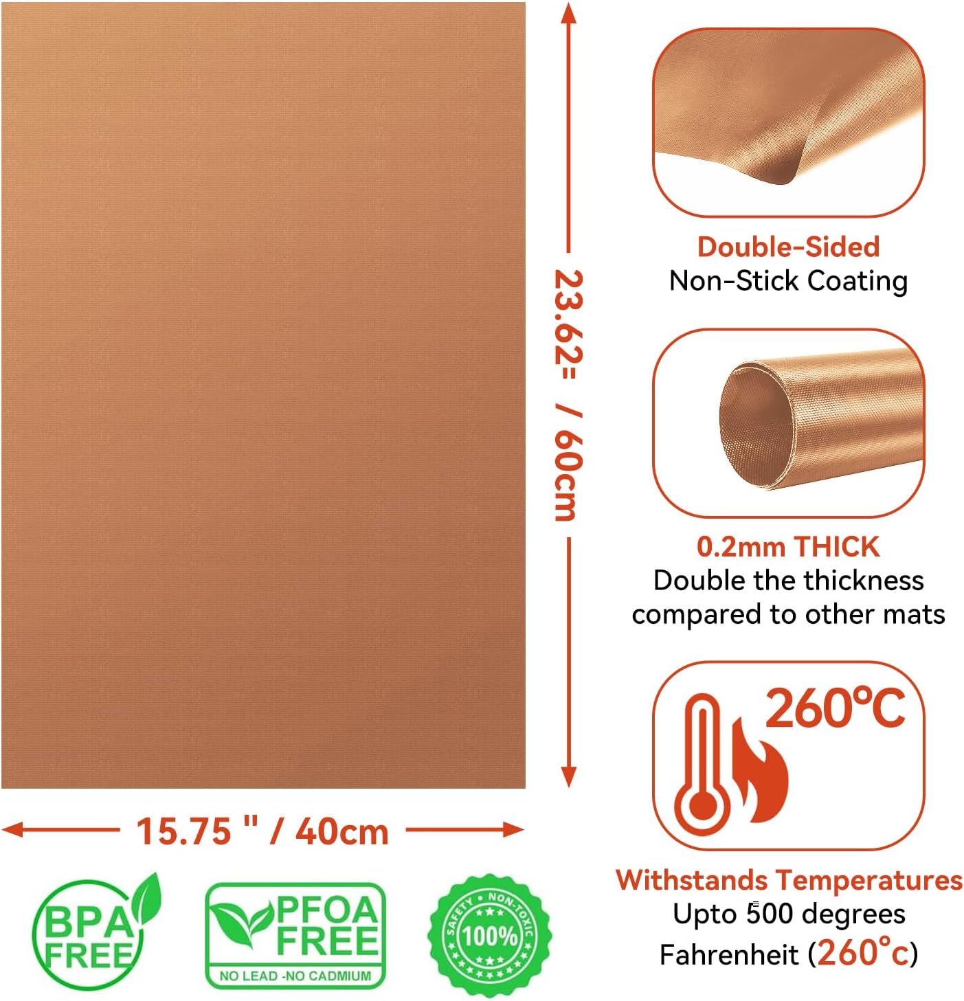 Oven Liners for Bottom of Oven - 2 Pack Large Heavy Duty Mats, 23.6"x15.7" Non-Stick Reusable Liner for Electric, Gas, Toaster Ovens Grills - BPA & PFOA Free Kitchen Accessory to Keep Oven Clean