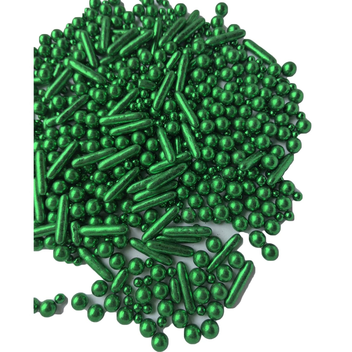 Sprinkles Green Pearl Sugar Candy Mix Size Baking Cake Decorations Cupcake Toppers Celebrations Shaker Jar Wedding Shower Party (120g/4.2oz)