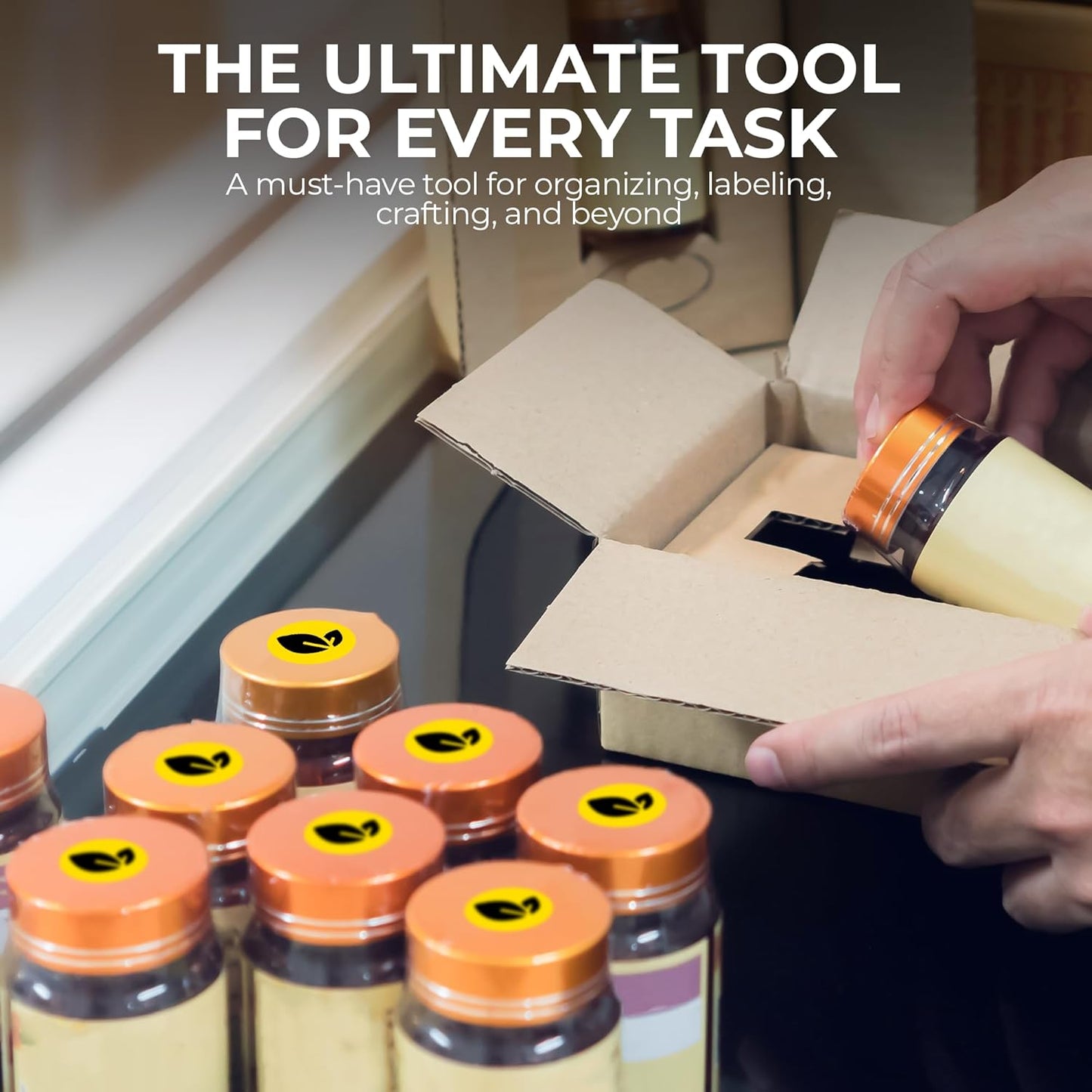 Perco Yellow 1-Inch Perforated Circle Dot Thermal Sticker Labels — 735 Stickers/Roll, Direct Thermal Printer Compatible—with Permanent Adhesive for Color Coding, Garage Sales, Crafts—Made in USA