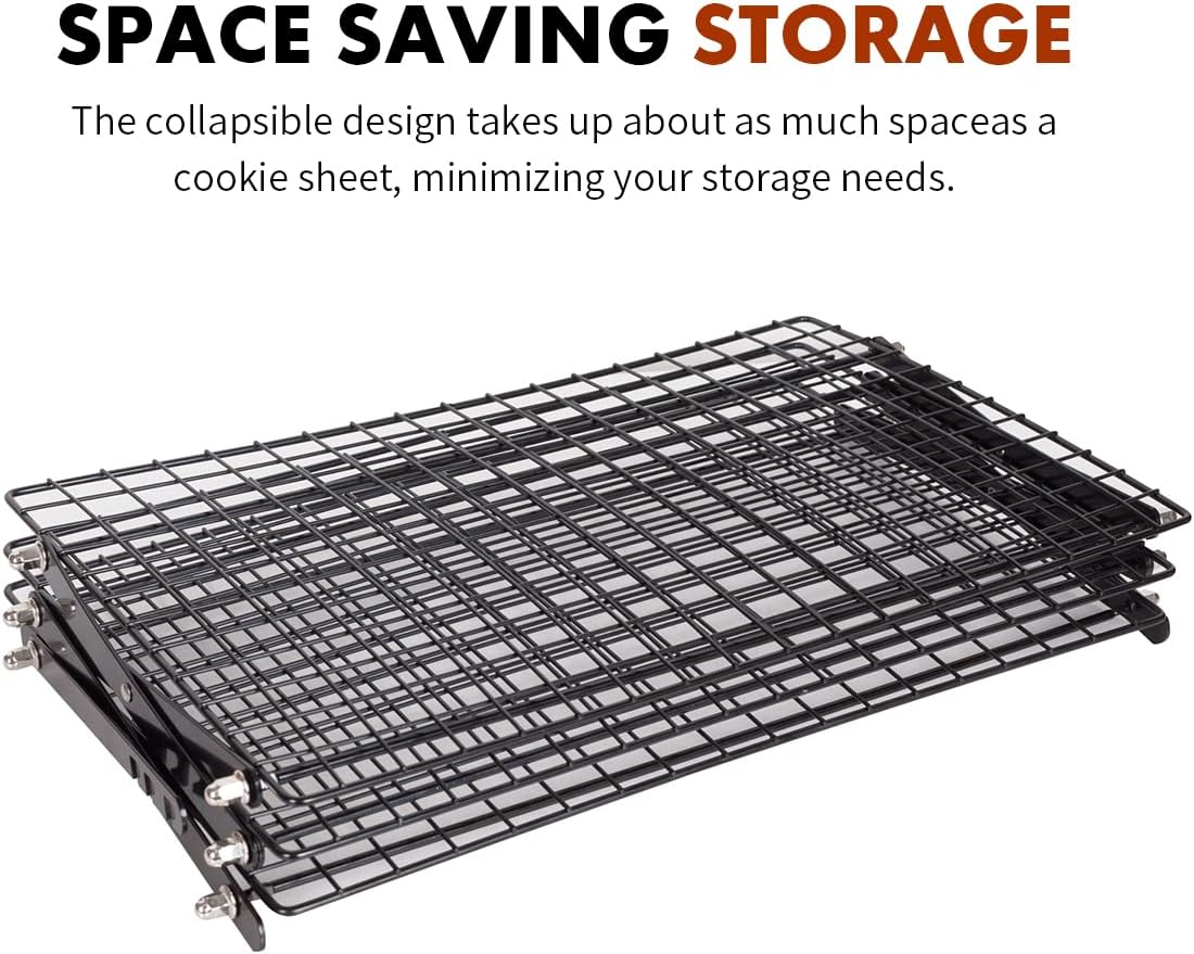 ShellKingdom 3 Tier Collapsible Cooling Rack, Outdoor Camping Picnic Shelf, Wire Cooling Rack for Baking, Cookies, Cake, Roasting, Grilling, Drying Rack