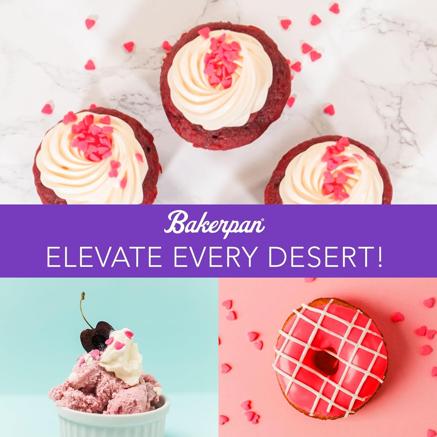 Bakerpan Quins Sprinkles for Cake Decorating - 4 Ounces - Rainbow Edible Confetti Sprinkles for Cupcakes, Ice Cream, Cookies, Cakes (Made in USA)