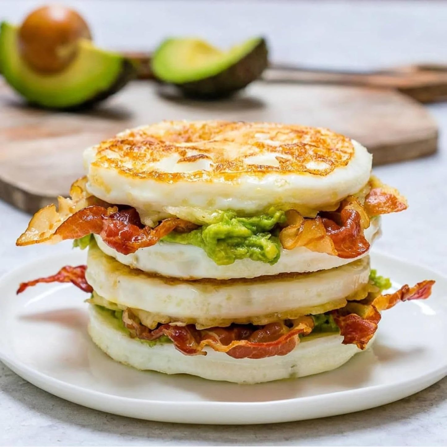 Ocmoiy 4 Inch Silicone Egg Mold for Breakfast Sandwiches, 3 Pack Non-Stick Silicone Jumbo Muffin Top/Hamburger Bun Pan Eggs Bites Molds for Oven Baking Egg Patty, Pancake, Frittata