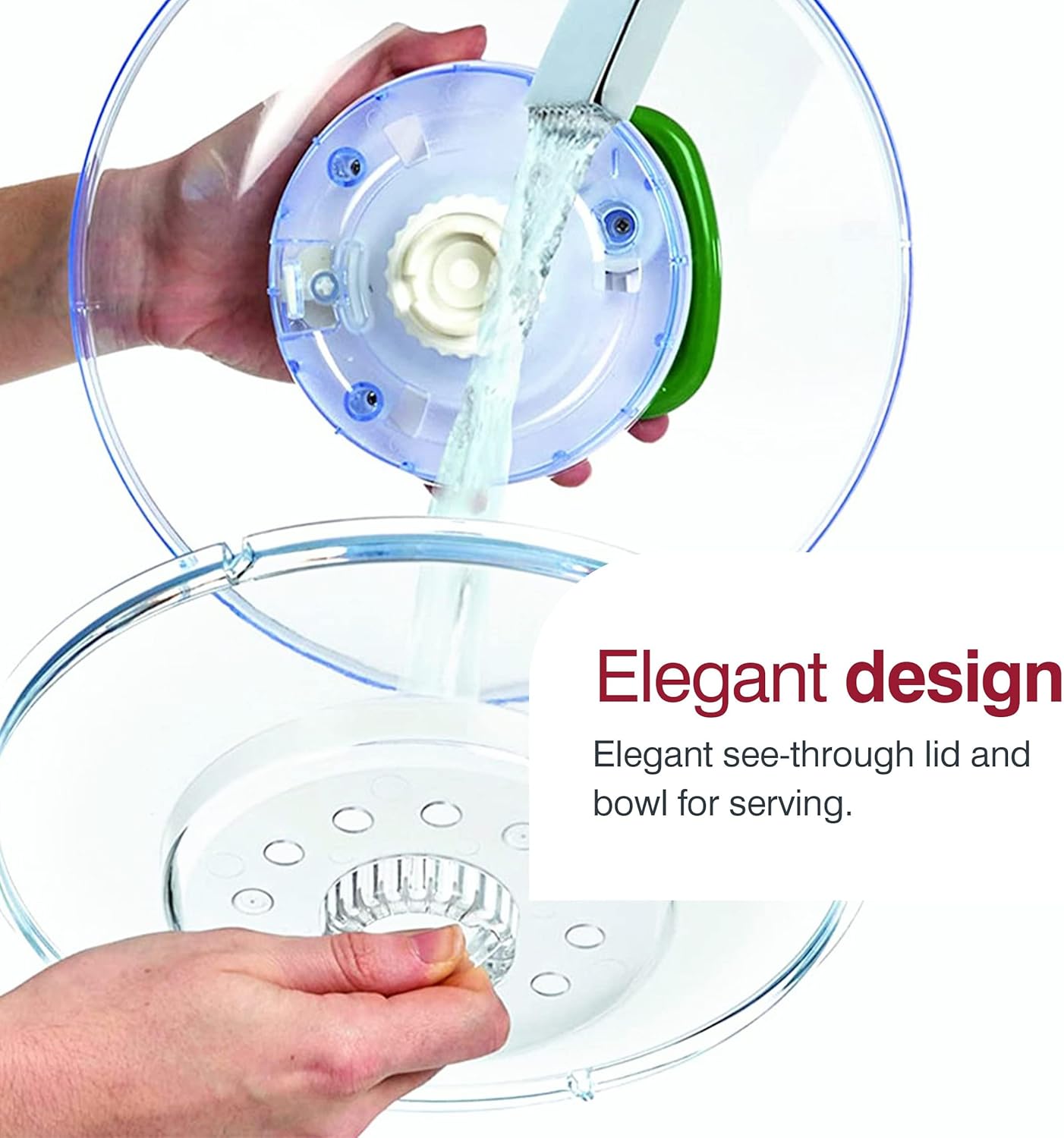 ZYLISS Easy Spin Salad Spinner, Large, Green, BPA Free