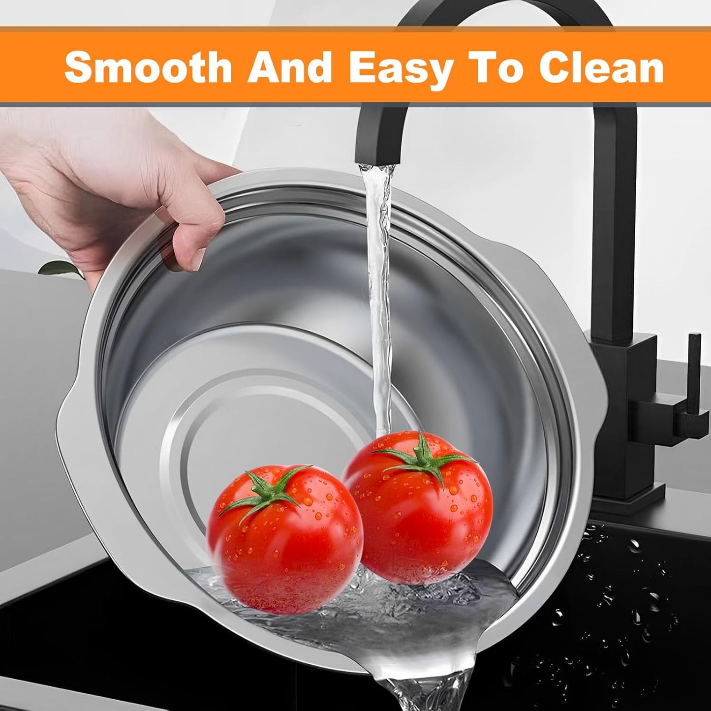 Stainless Steel Microporous Colander for Kitchen, 4.5QT Large Capacity, Colander and Bowl Set of Two, Stainless Steel Drain Basket with Mixing Bowl, for Washing Fruits and Vegetables (11×10.6inch)