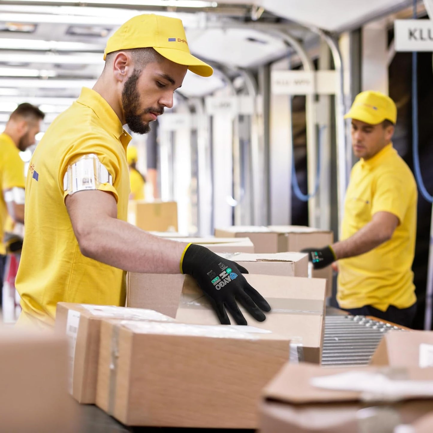 KAYGO Safety Work Gloves MicroFoam Nitrile Coated, 12 Pairs KG18NB,Seamless Knit Nylon Glove with full fingers Touchscreen, Ideal for Automotive,Warehouse,Construction (Small, Black)