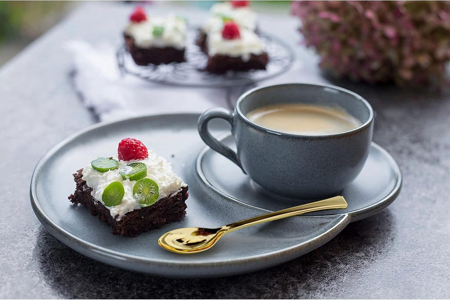 Exquisite Mini Spoons For Desserts - Bulk Pack Of 4800 Gold Dessert – Disposable 4.5 Inch Plastic Appetizer Real Flatware Look Miniature Bpa Free Food Safe (94418-cs.48)