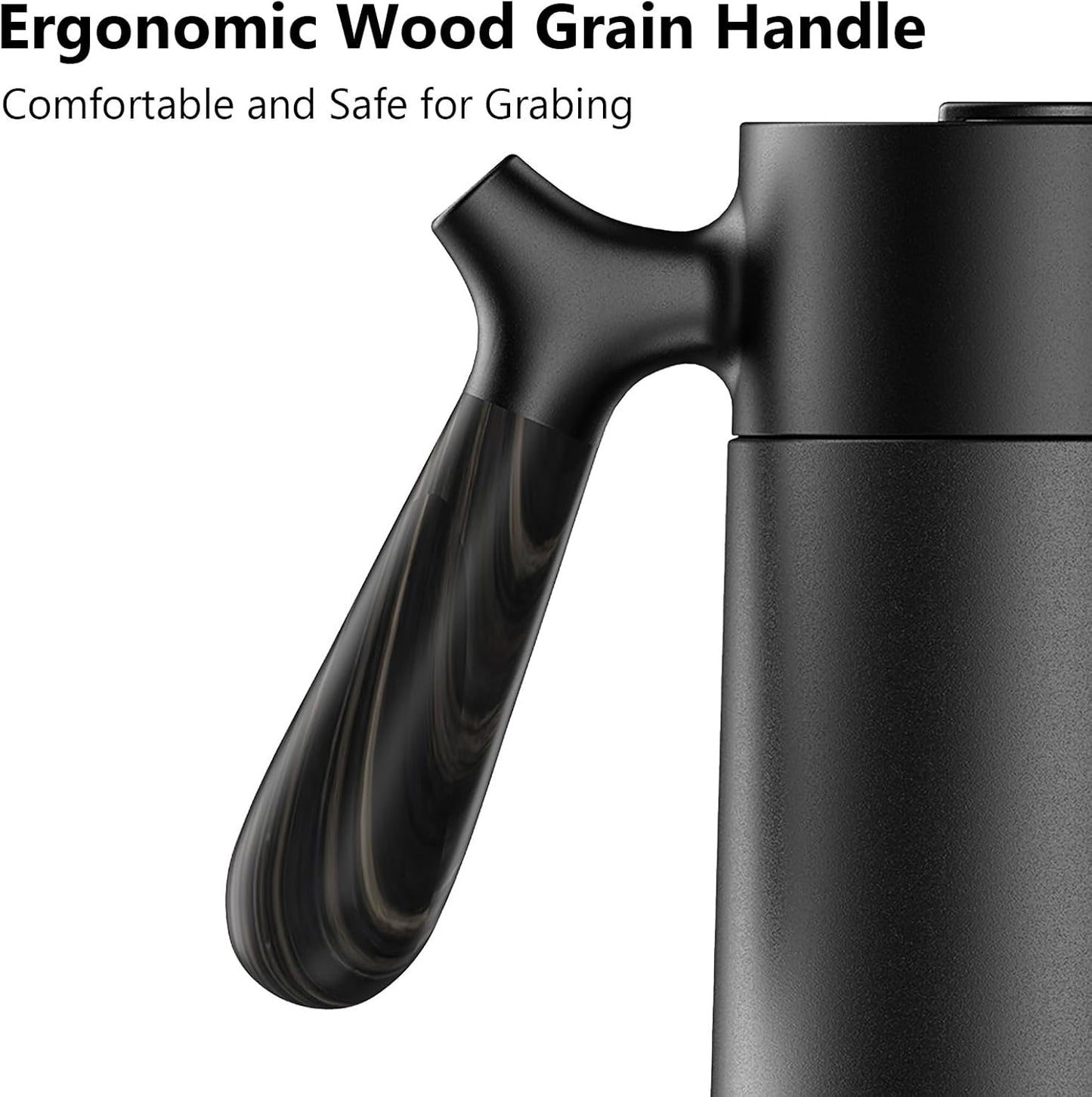 Stainless Steel French Press Coffee Maker, Double Walled Insulated Coffee & Tea Maker with Filter (Matte Black, 32 Ounce)