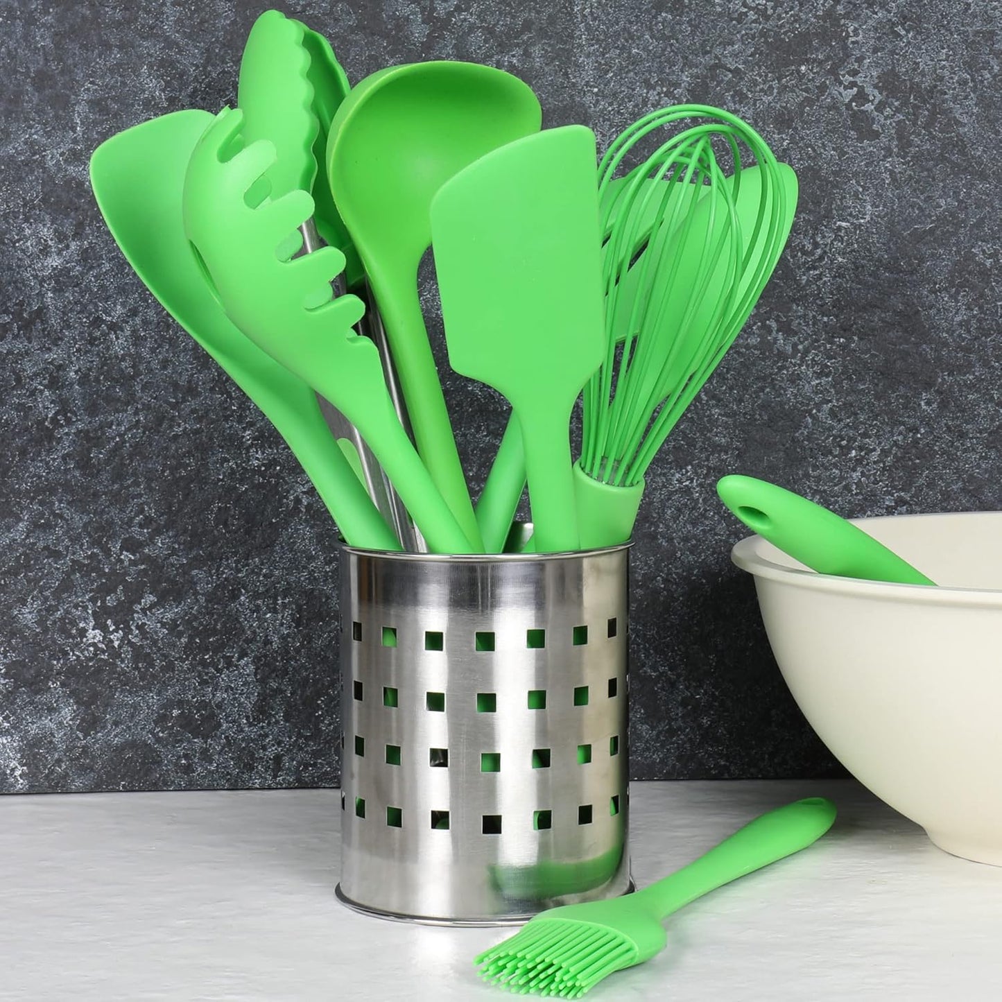 Chef Craft Premium Silicone Spaghetti/Pasta Fork, 11.5 inch, Green