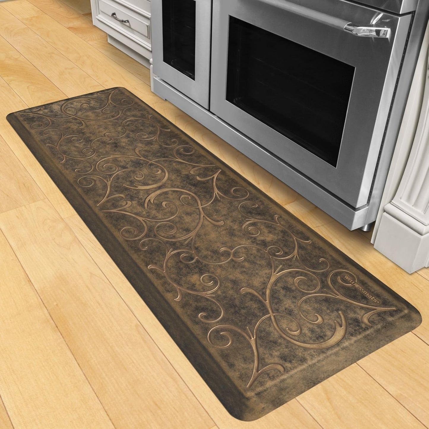 WellnessMats Bella Collection Anti-Fatigue Floor Mat, Polyurethane – Ergonomic Support Pad for Home, Kitchen, Garage, Office Standing Desk – Water Resistant - Made in USA