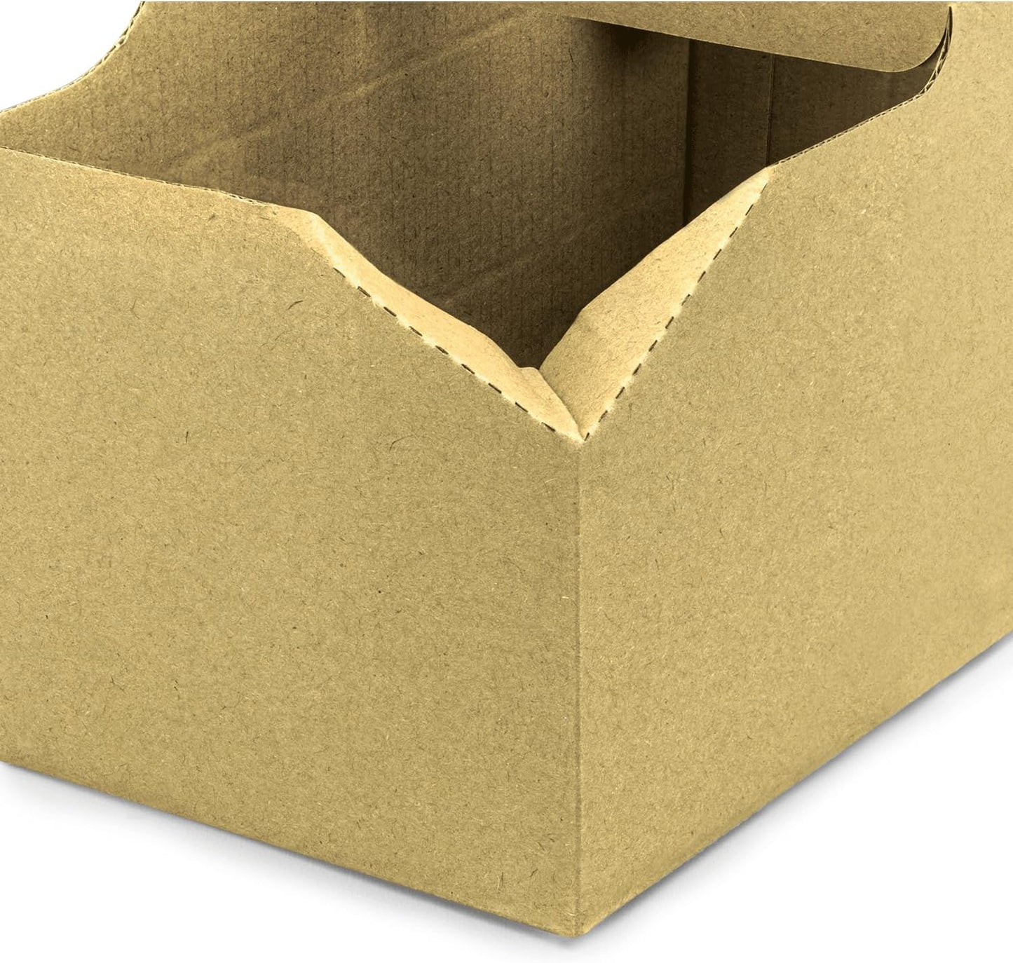 Karat Paperboard Drink Carrier with Handle - Sturdy Kraft Coffee Cup Carrier for Hot/Cold Beverages, Fits 10-32 oz Cups - Eco-Friendly, Disposable to-Go Drink Holder (2-Cup)