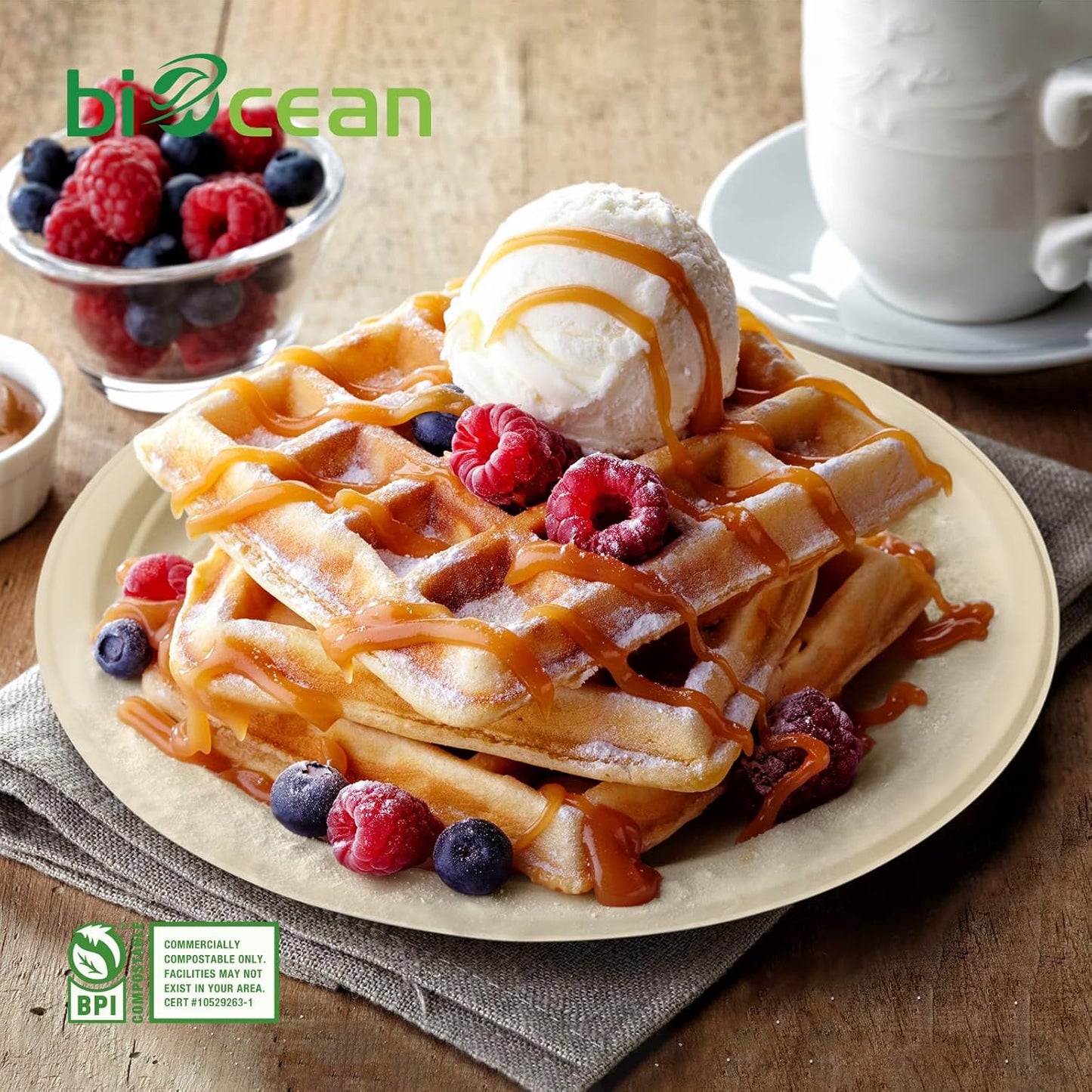 6 Inch Compostable Plates 100 Pack Heavy Duty Compostable Paper Plate, Disposable Eco-Friendly Sugarcane Bagasse Plate, Natural Brown Plates for Dinner, Dessert, and Weddings