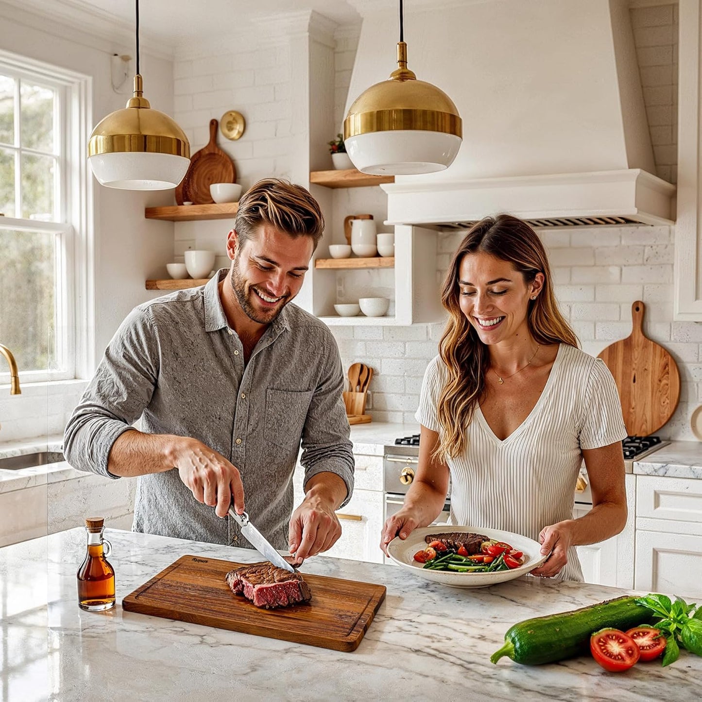 SMIRLY Walnut Wood Cutting Boards for Kitchen, Set of 3 Large - Small, Walnut Wooden Cutting Board Set with Deep Juice Grooves, Non Toxic Serving Tray