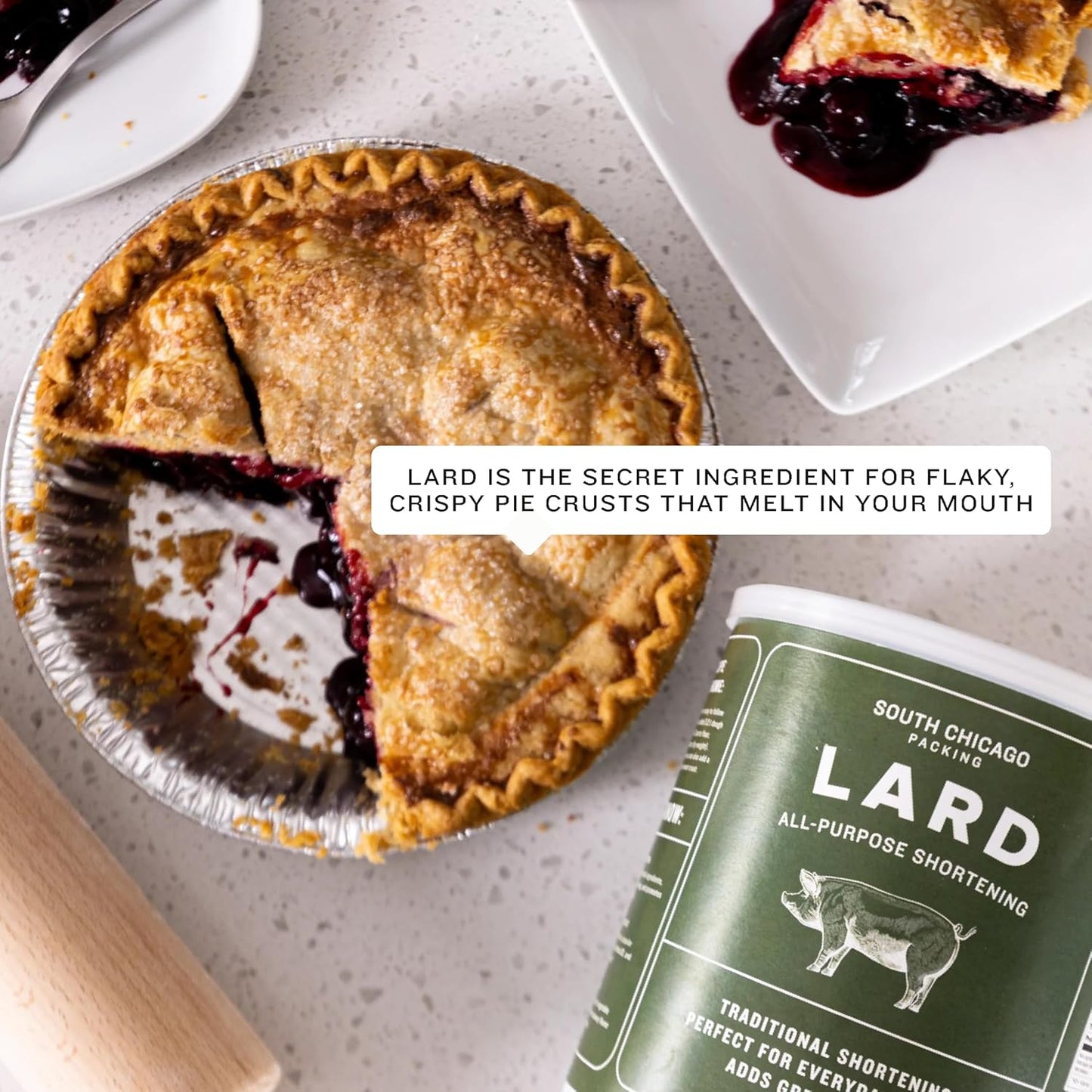 South Chicago Packing Traditonal LARD Shortening, 42 Ounces, Specialty Baking Shortening and Cooking Fat