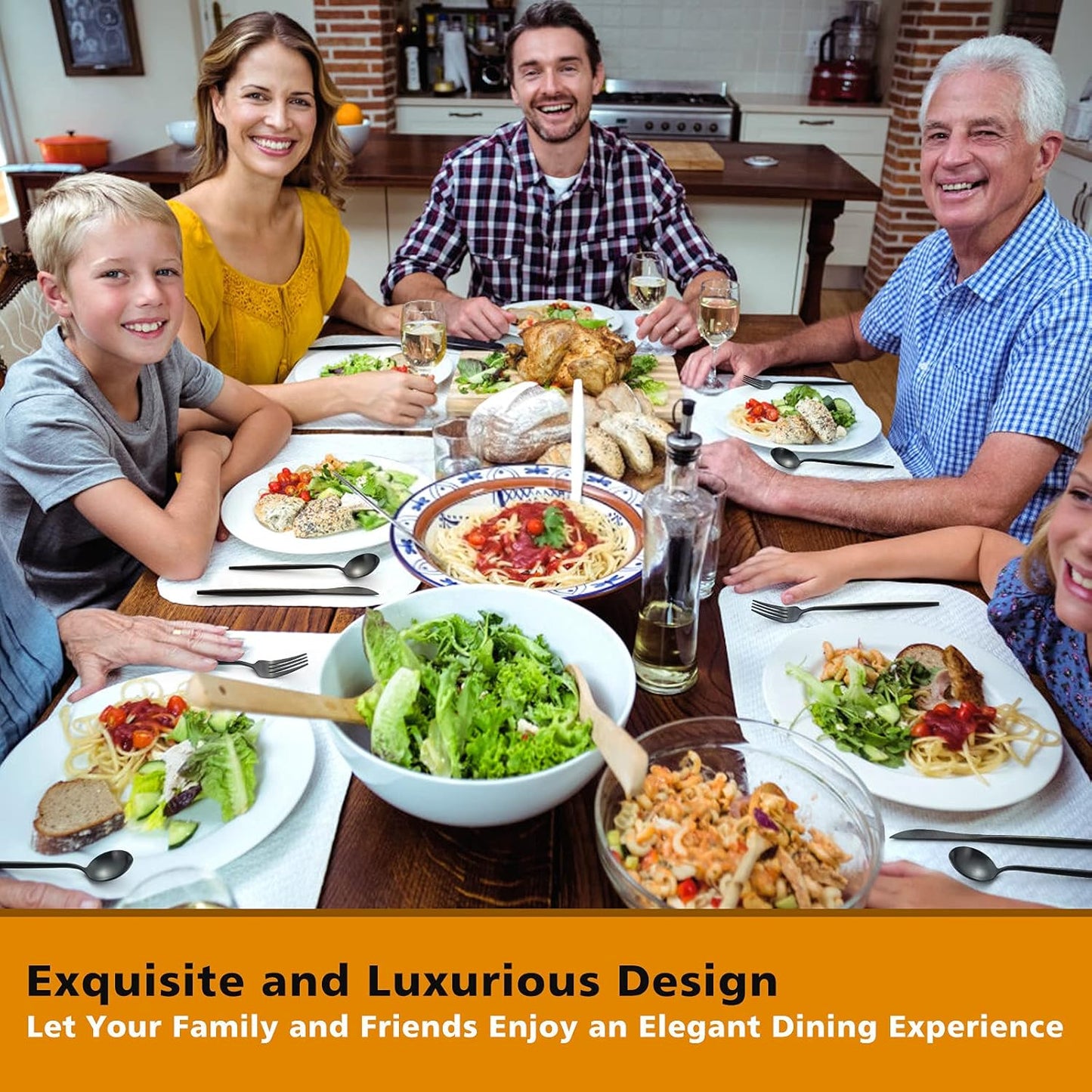 Matte Black Silverware Set, Oliviola 60-Piece Stainless Steel Flatware Cutlery Set Service for 12, Satin Finish Kitchen Utensil Set, Dishwasher Safe