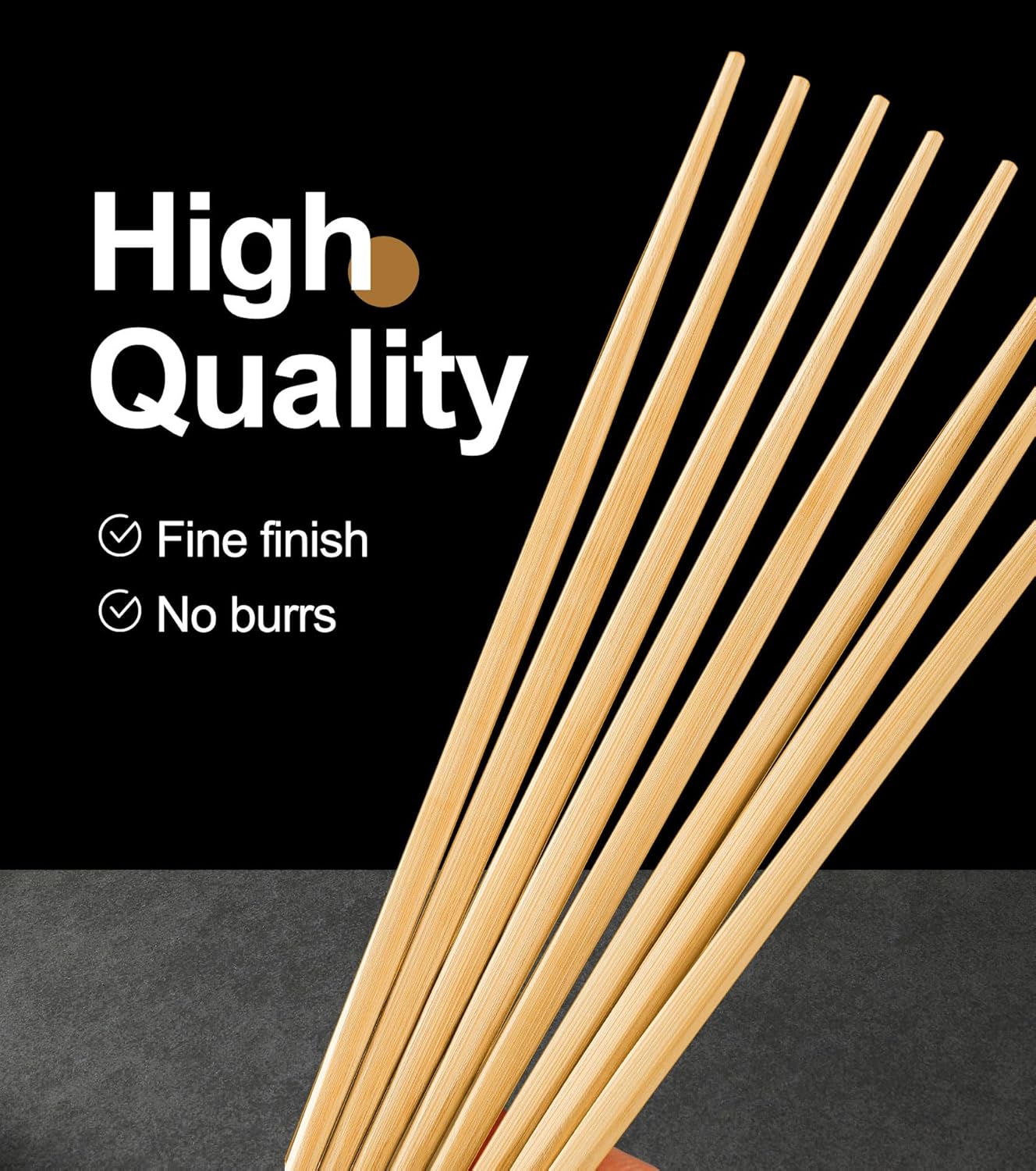 100Pairs Bamboo Chopsticks Disposable | Japanese | Sushi | Separated | Non Slip | Pointed Chopsticks-(9.45in)