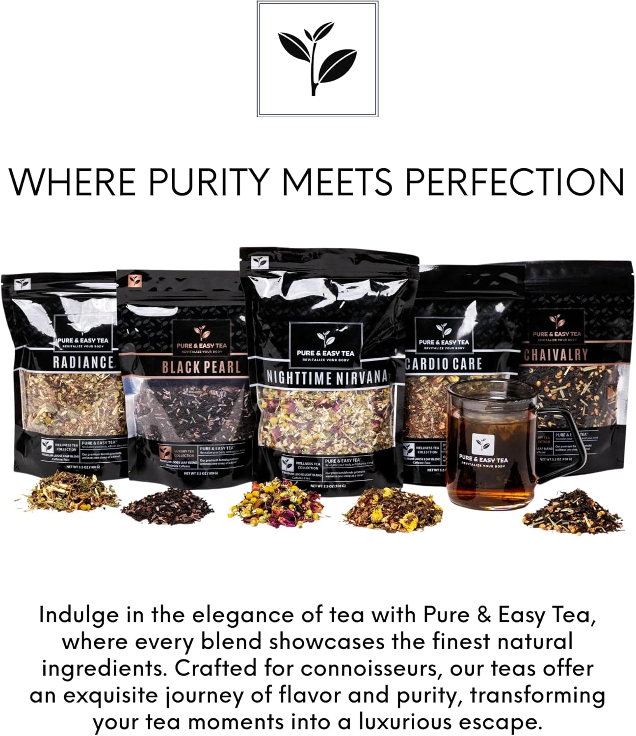 Glass Tea Infuser Mug with Lid - Modern Borosilicate Filter Steeping Cup, Plastic-Free, Purest Brew for Loose Leaf Lovers, 400 mL/13.5 oz