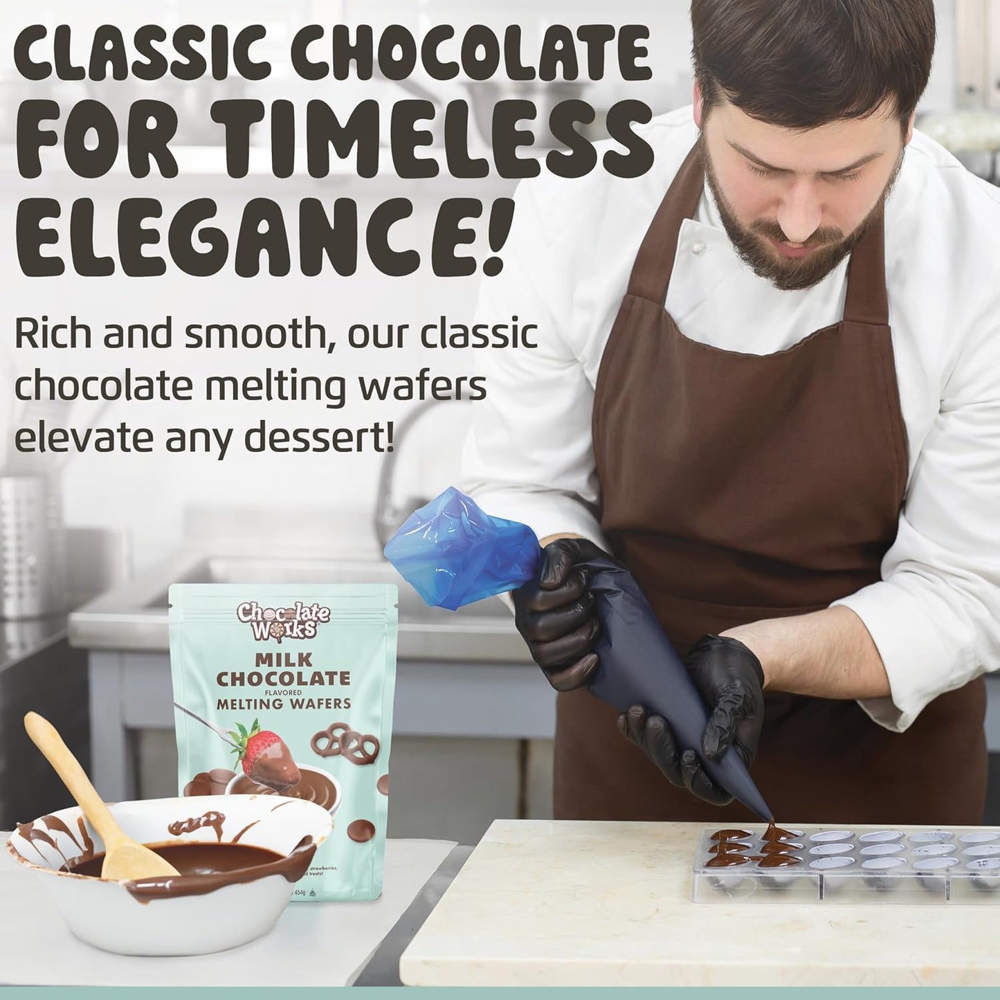 Chocolate Works Melting Chocolate Parent (1.0 lb (Pack of 5), Milk Chocolate)