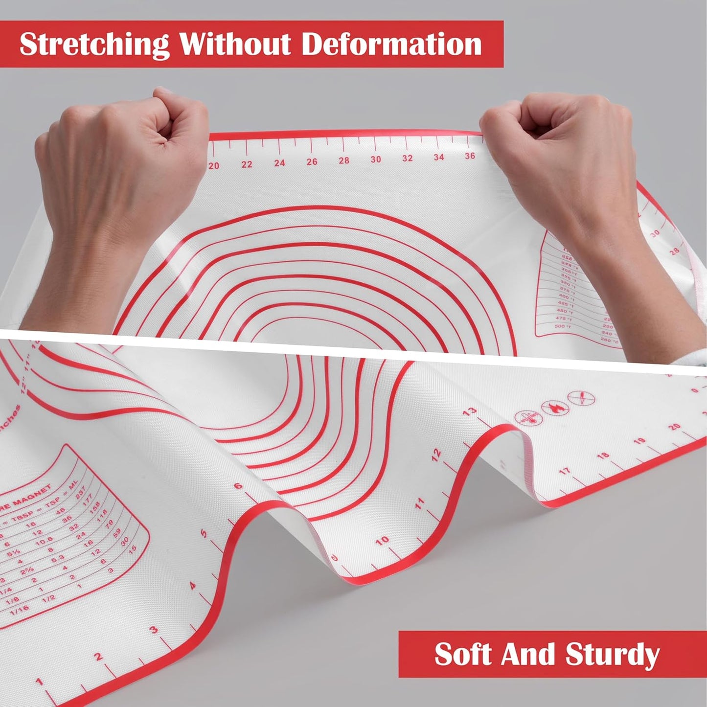 BlueBark 2 PCS - 24"L x 20"W Non-stick Silicone Baking Mat for Pastry & Dough, Sourdough Bread Making Tools, Kitchen Counter, Cooking Enthusiasts