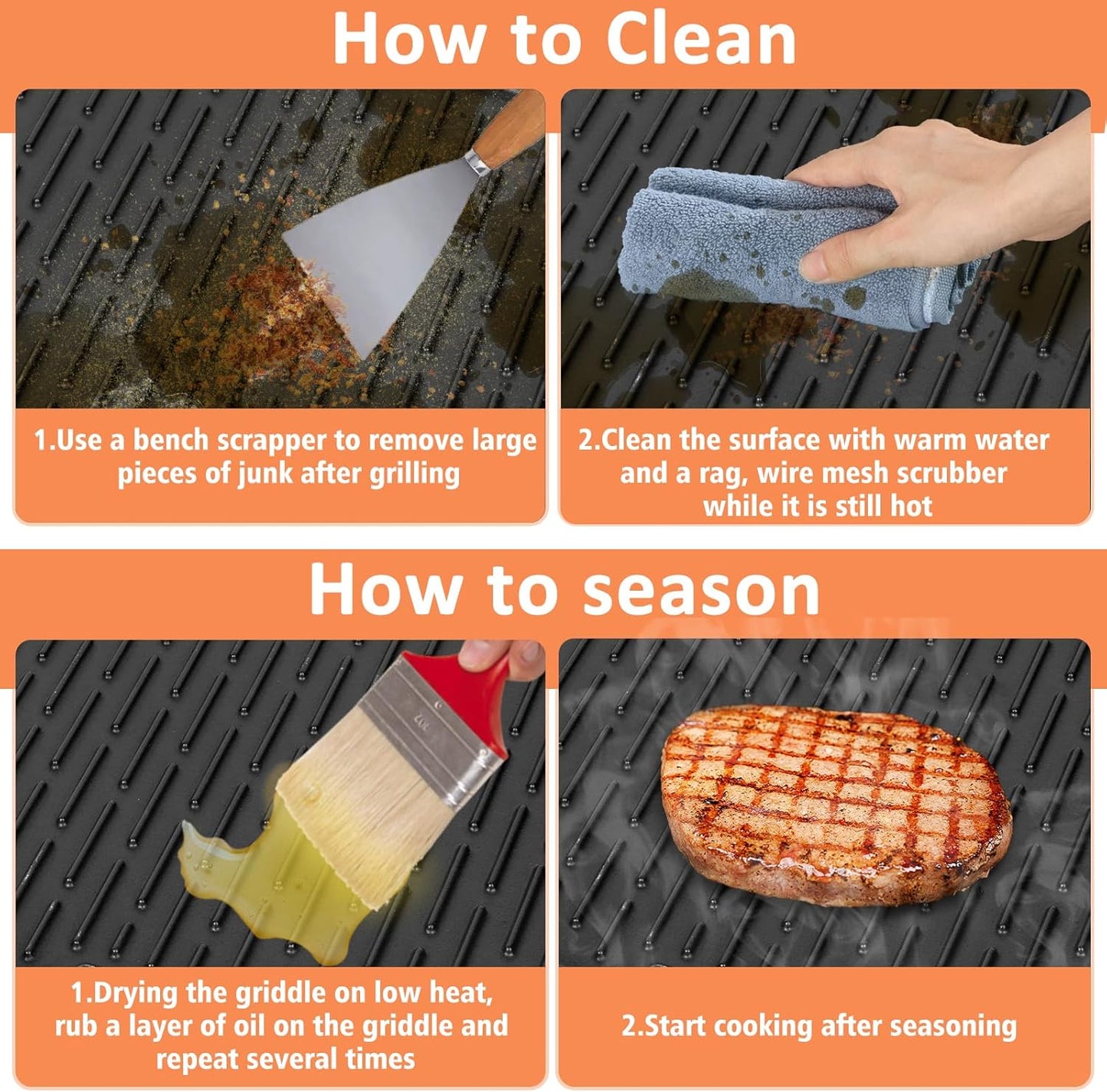 7582 Cast Iron Griddle for Weber Q1000 Grill, for Weber Q100 Q1000 Q1200 Q120 Q140 Q1400 Grill Parts, for 7582 Grate 6558 Full Size Griddle Inserts, Baby Q Replacement, Flat Top Plate Accessories