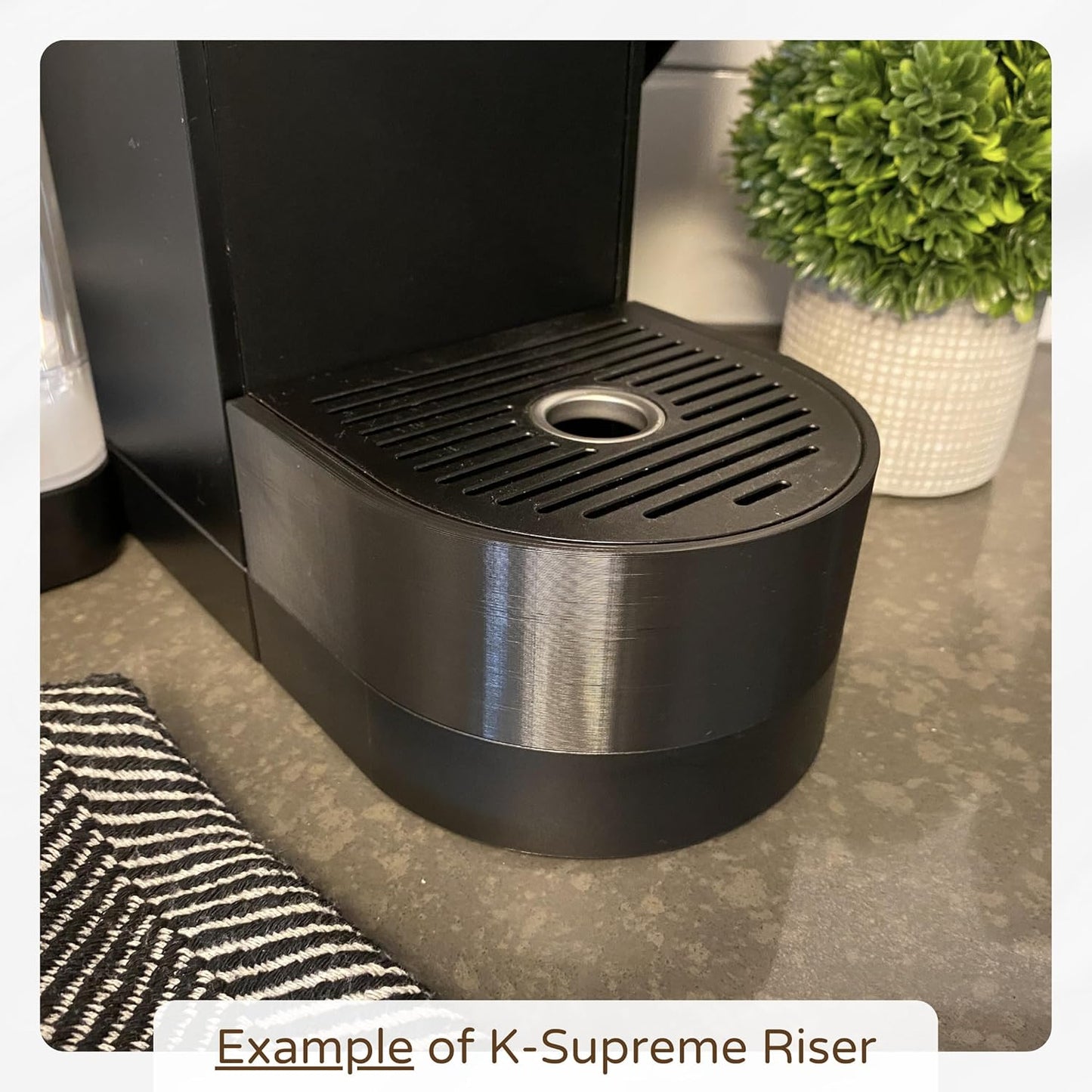 Drip Tray Mug/Cup Riser Made for the Keurig to Reduce Splashes - Riser Only (Black, K-Slim 1.7 inches Tall)