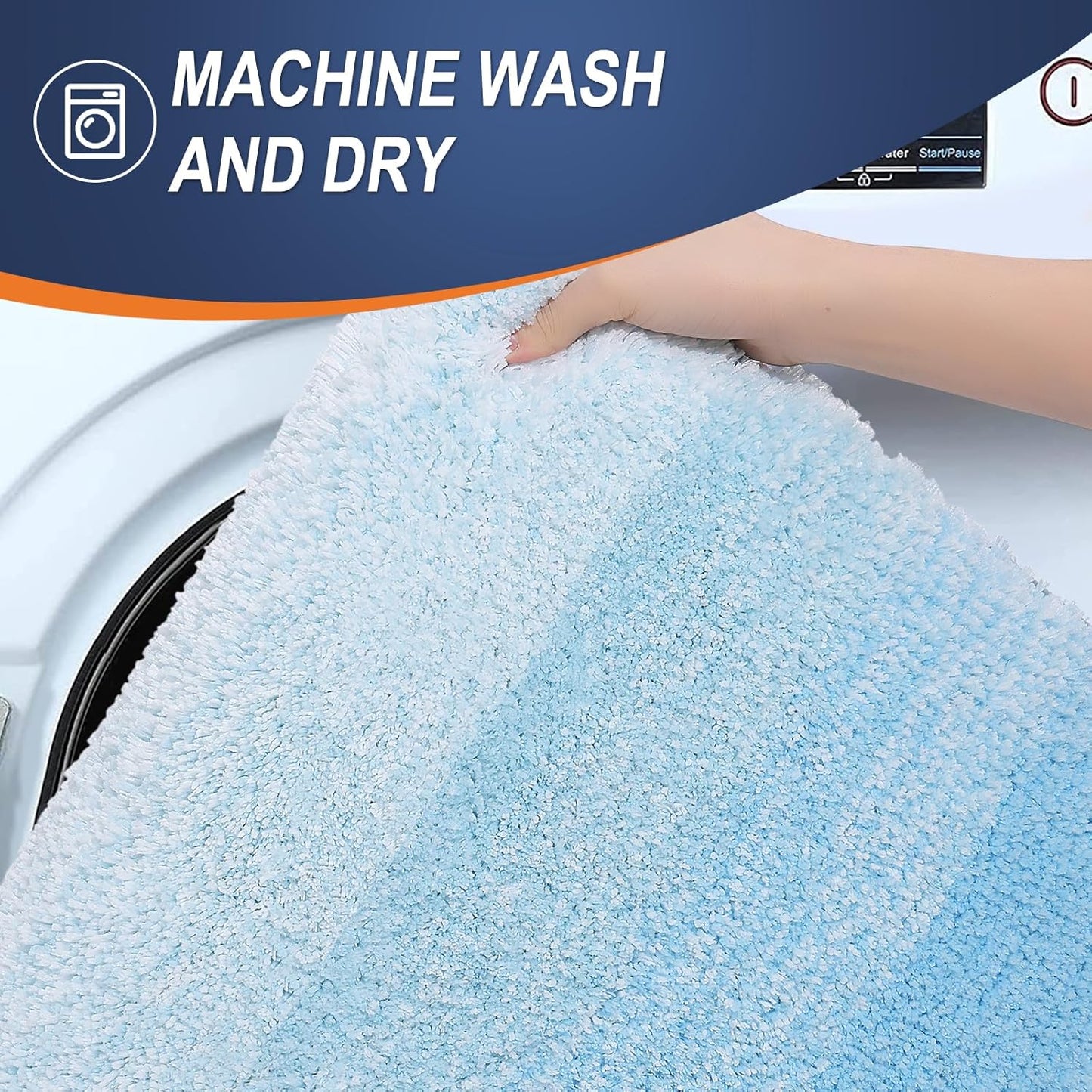 OLANLY Bathroom Rugs Mat 30x20, Extra Soft Absorbent Microfiber Bath Rugs, Rubber Backing, Quick Dry, Machine Washable Bath Mats for Bathroom Floor, Tub and Shower, Home Decor Accessories, Sky Blue