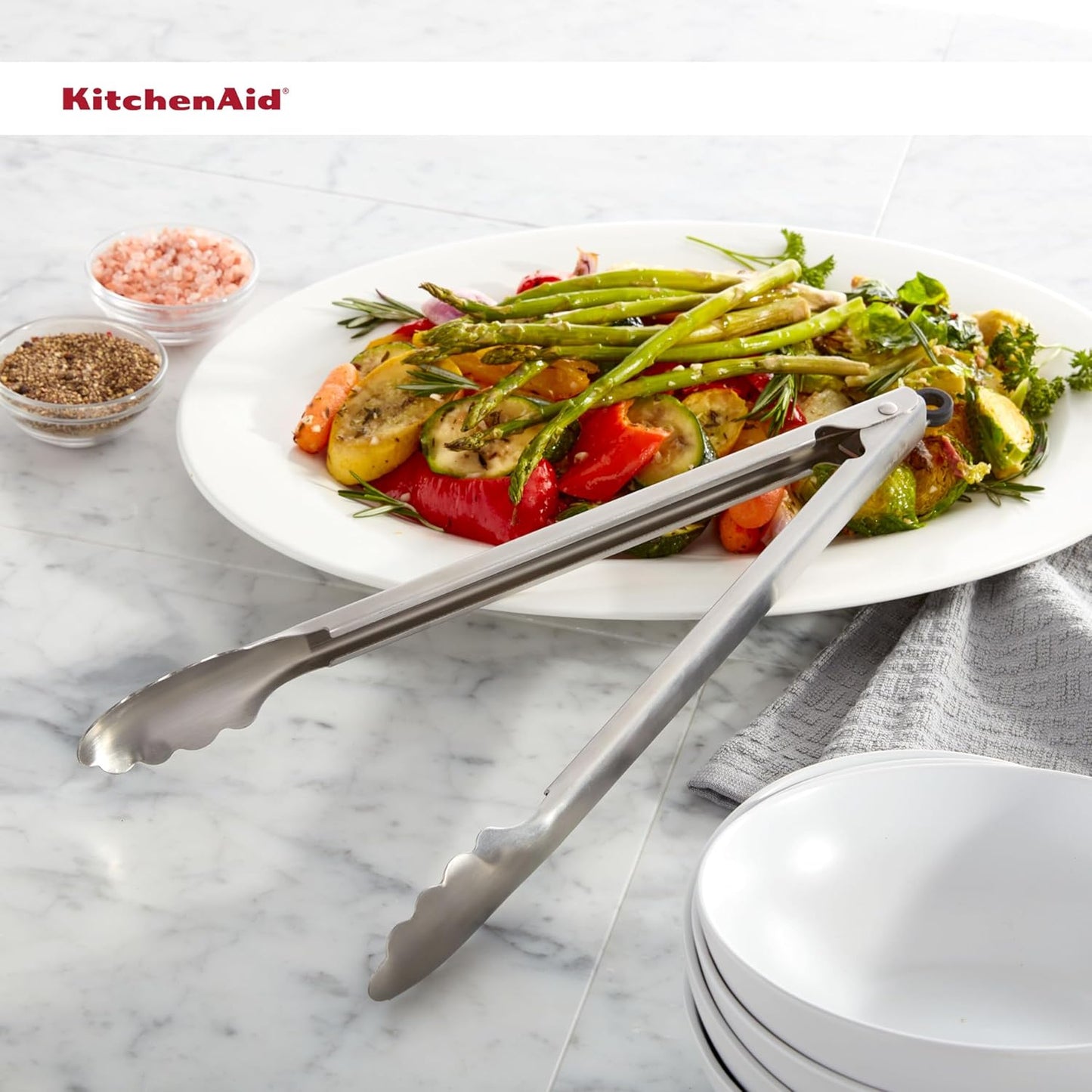 KitchenAid Stainless Steel Long Tongs, 14 Inch