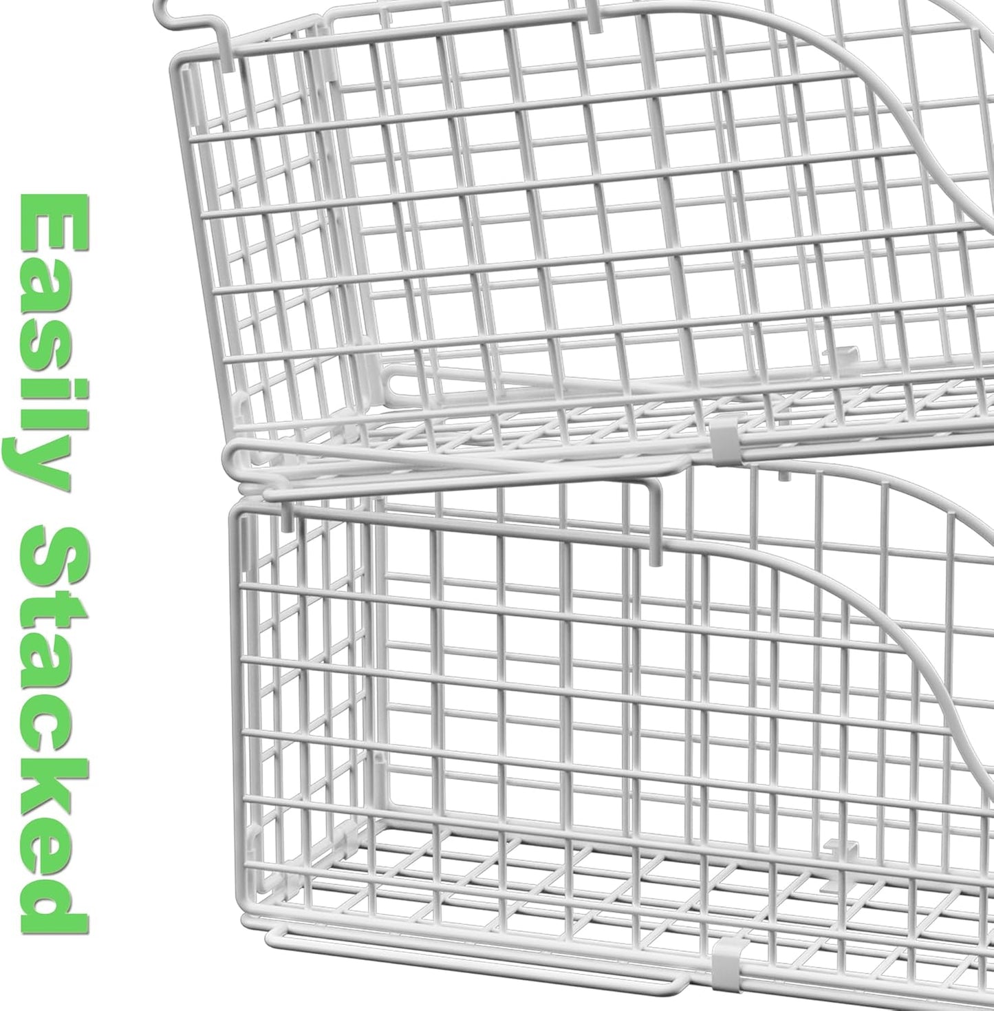 Can Storage Organizer Pantry, Stackable Kitchen Canned Food Holder With Handles, Can Organizer For Pantry Countertop Cabinet, Beverage Drink Pop Soda Can Dispenser Patent Pending (White, 4 Pack)