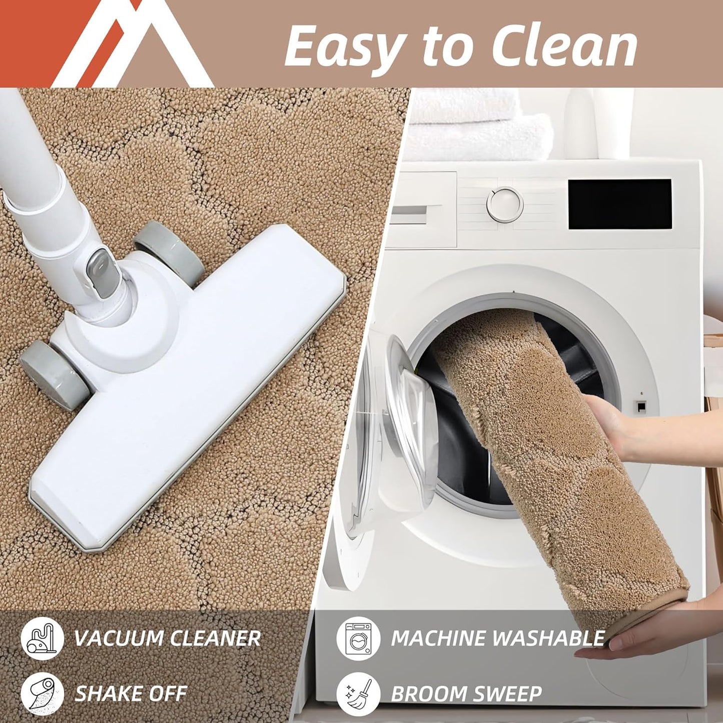 COSY HOMEER Soft Kitchen Floor Mats for in Front of Sink Super Absorbent Kitchen Rugs and Mats 20"x79" Non-Skid Kitchen Mat Standing Mat Washable,Polyester,Beige