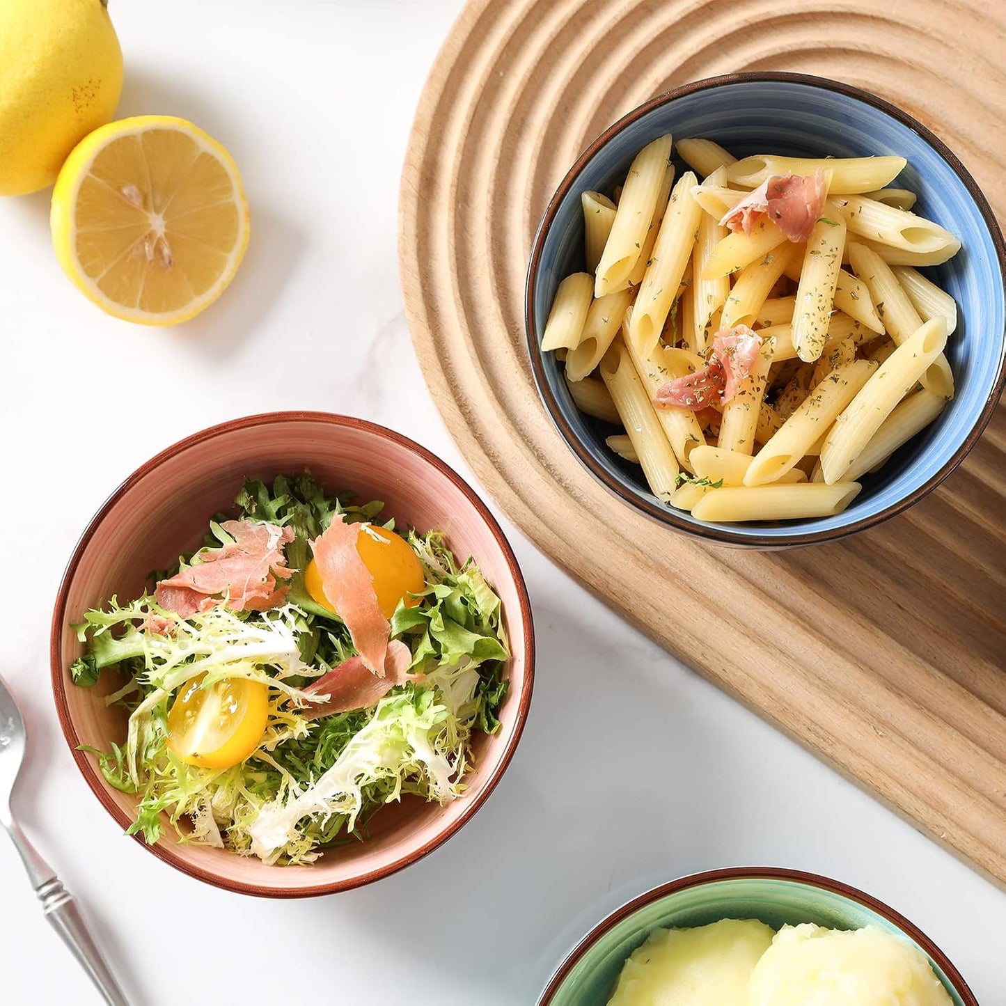 Selamica Ceramic 12 Oz Dessert Bowls Set, Small Cereal Bowls for Kitchen, 4.7 Inch Ice Cream Bowls for Snack Side Dishes Dips, Microwave Dishwasher Safe, Set of 6, Gradient Color