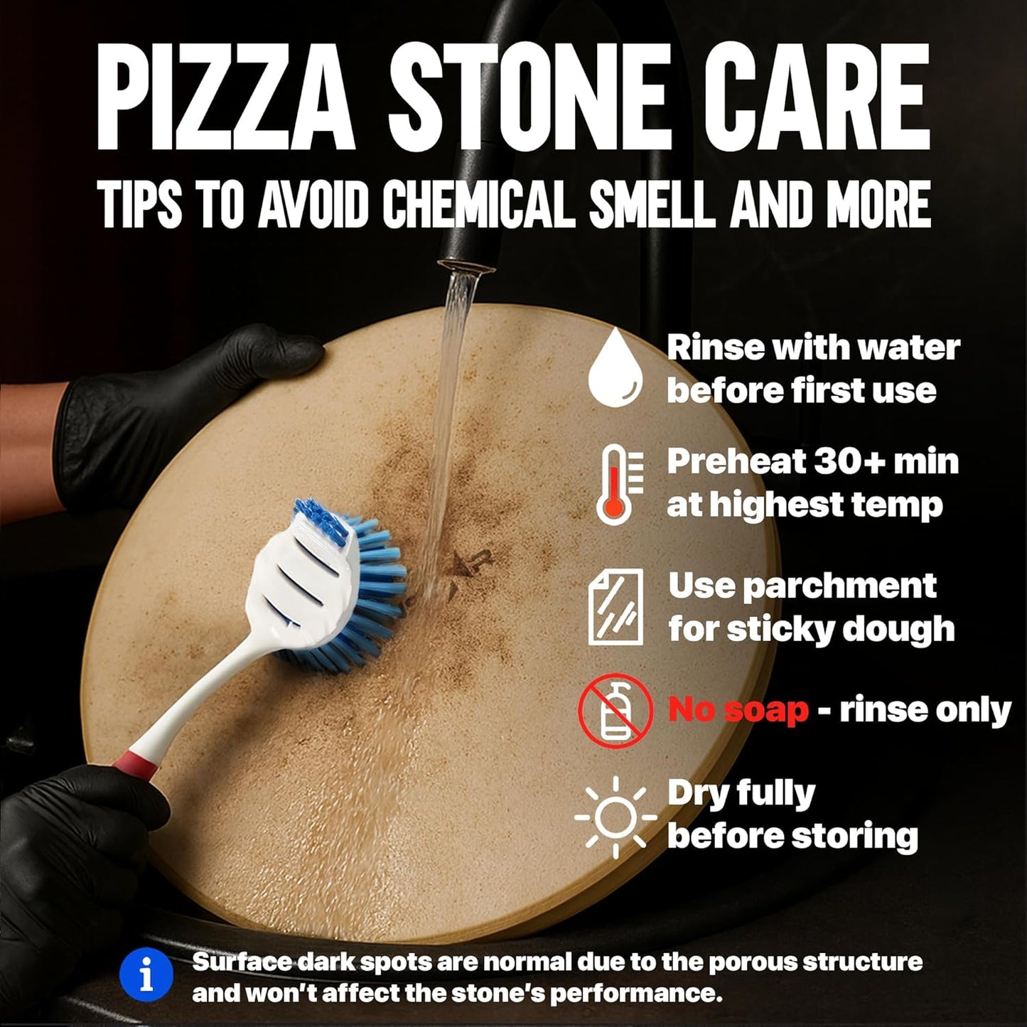 KitchenStar 16-inch Pizza Stone for Oven and BBQ Grill with Handles, Round, 5/8" Thick - Natural Cordierite, 1800 °F Resistant, Baking Stone Set with Stainless Steel Rack & Plastic Scraper Tool