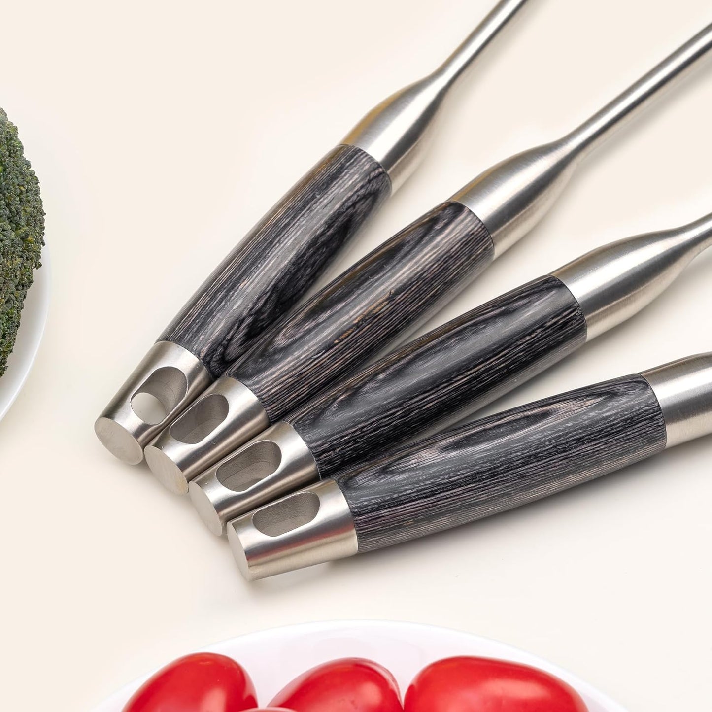 FJNATINH Silicone Wok Spatula,Turner,Ladle,Skimmer,Stainless Steel Wok Tools,Wok Utensil,Non Stick Heat-Resistant Cooking Utensils BPA Free Kitchen Utensils Cookware (Black Stainless Steel-4PCS)