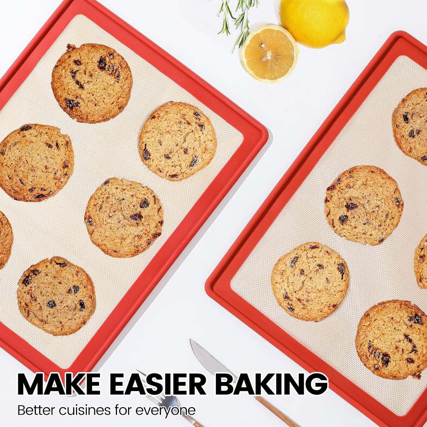 Vinino Silicone Cookie Sheets for Baking with Metal Reinforced Frame, Nonstick Silicone Baking Mat for Oven Low Edges, Half Baking Sheet Pan Dishwasher Safe BPA Free, 16.5"X12.5", Brownish Red