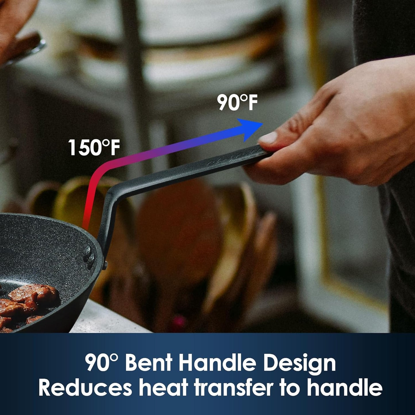 SENSARTE Nonstick Frying Pan Set 2-Piece, Oven Safe Skillets with Swiss Coating, Induction Compatible Chef Pan Set, Dishwasher Safe Cooking Pans, PFOA PFOS Free, 10 and 12 Inch