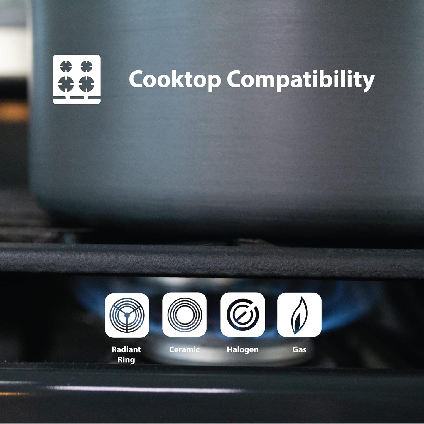 Swiss Diamond 4-Piece Set Nonstick Diamond Coated Aluminum W/Lid Casserole Pan & Grill Fry Pan, Dishwasher/Oven Safe Grey