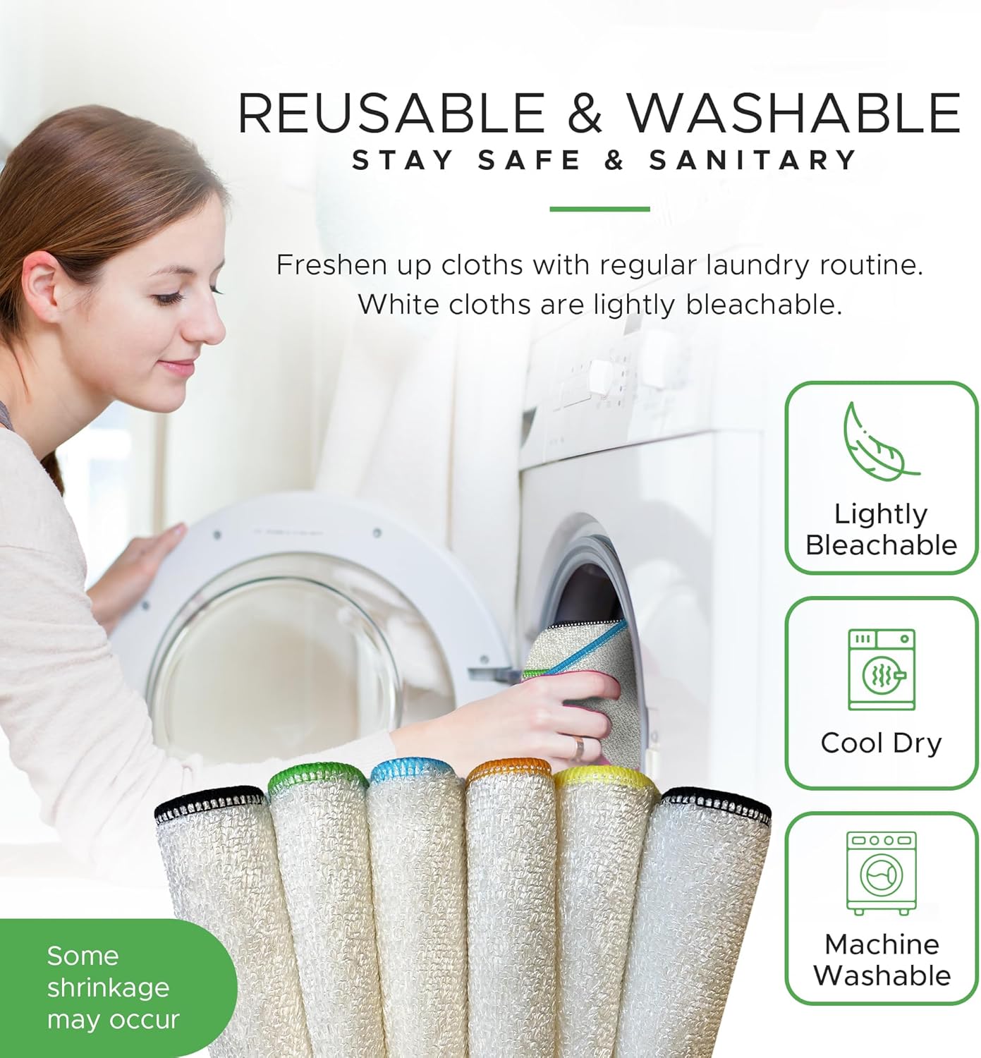 Whiffkitch Dishcloths & Towels for Kitchen, Drying, Durable, Absorbent Washcloths, Non-Scratch, Hygienic, Multi-Surface Cleaning, 6x7 Inches Multi Color, 6 Pack