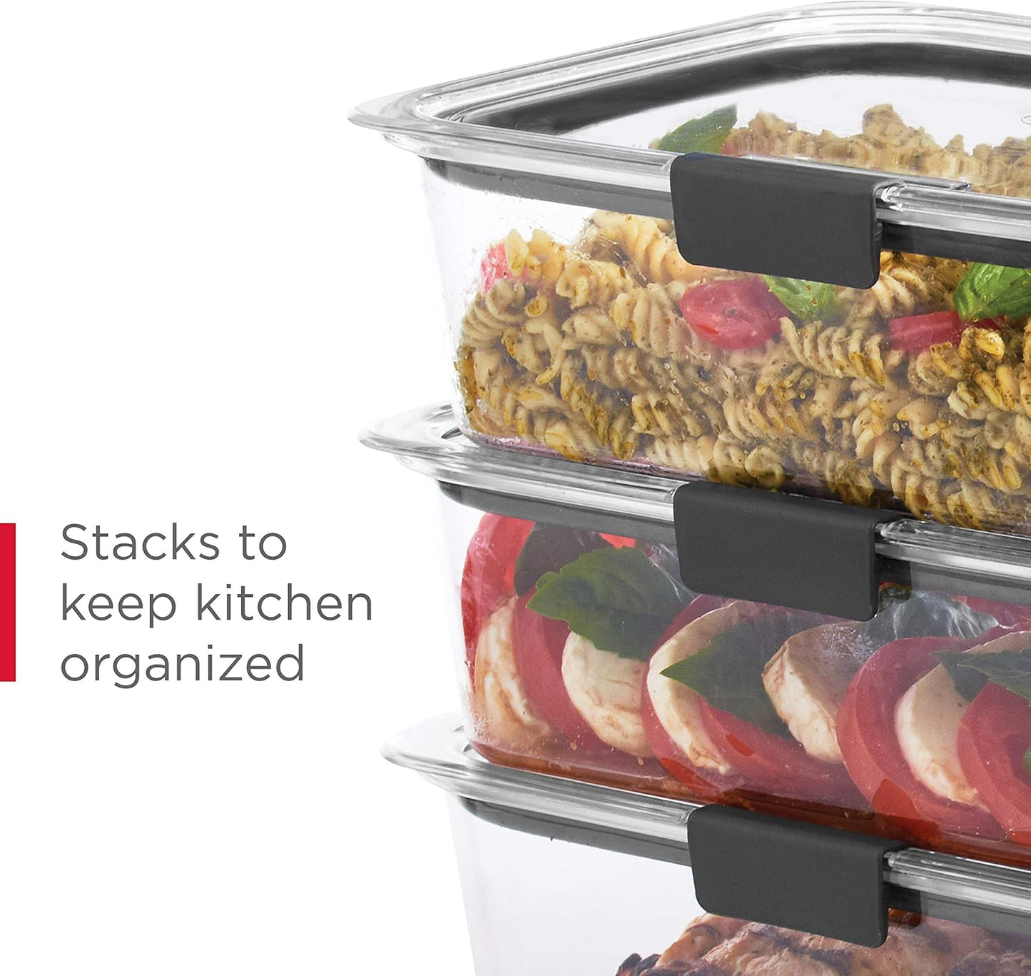 Rubbermaid Brilliance BPA-Free Food Storage Containers with Lids, Airtight Clear Set of 2 (9.6 Cup), Ideal for Lunch, Meal Prep, and Leftovers