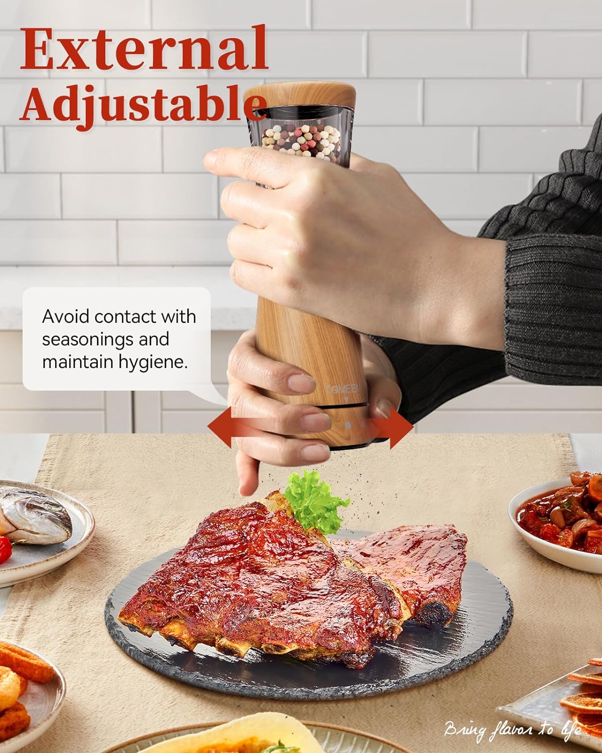 Electric Salt and Pepper Grinder Set with Storage Base, Stainless Steel Rechargeable Salt and Pepper Grinder Set with 4.5 oz Large Capacity, 1.8" Wide Mouth, Adjustable Coarseness, Ideal for Kitchen