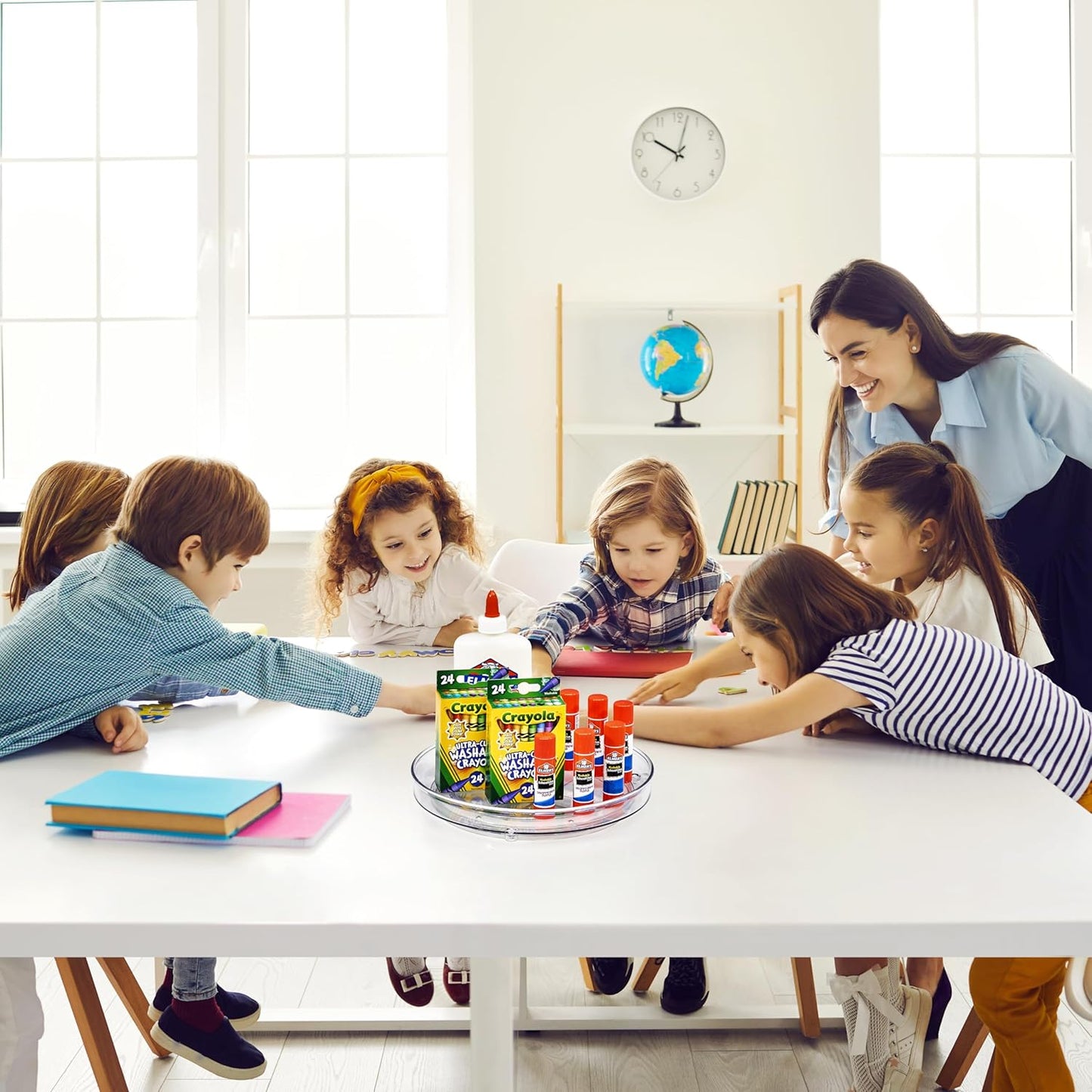 Sorbus 9 Inch Flat Clear Lazy Susan Organizer, Turntable Organizer for Spice Organization for Cabinet, Lazy Susan Turntable for Kitchen, Home, Office, Closet, Laundry Room Organization (2-Pack)