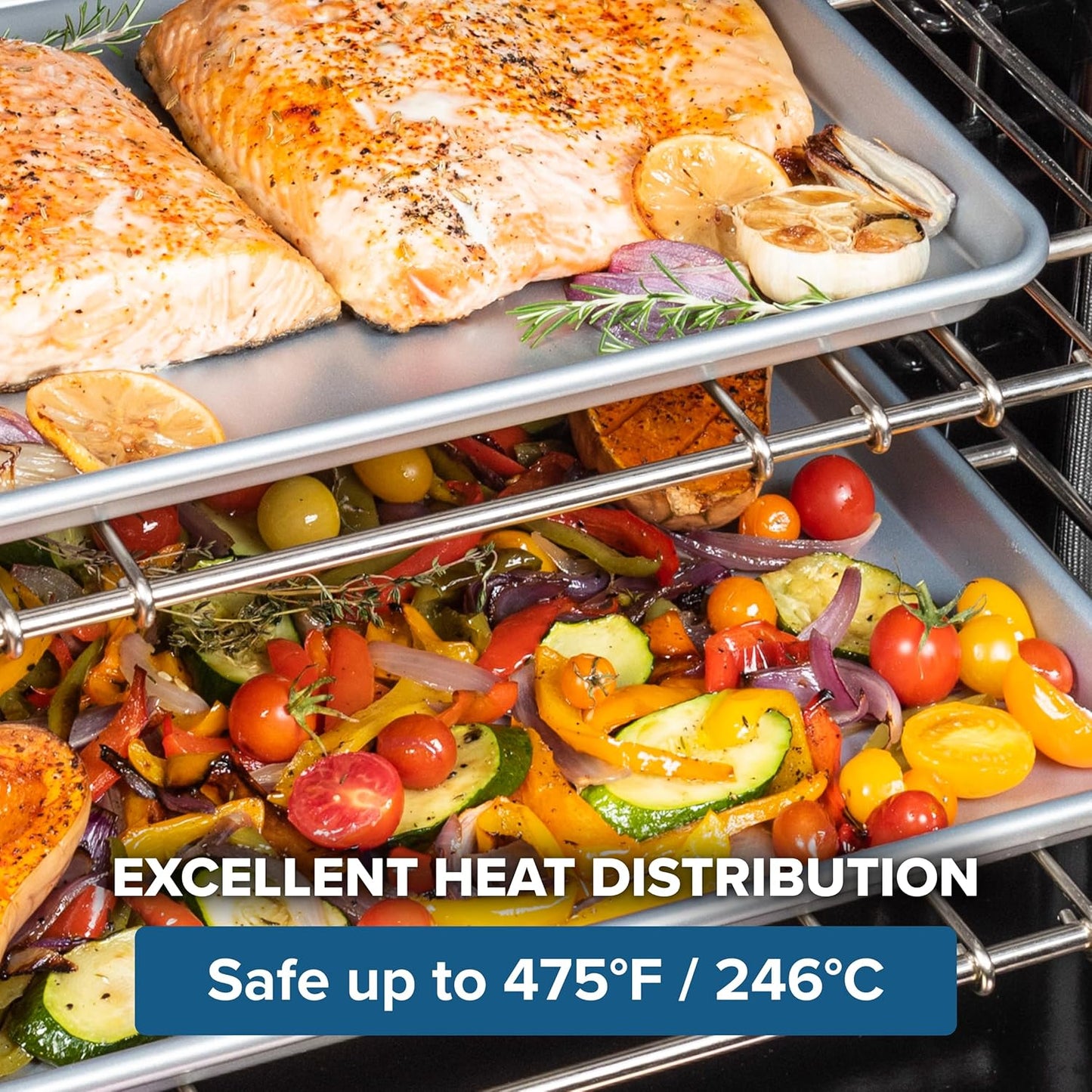 Viking 2-Piece Nonstick Baking Sheet Set, 15.5" & 17", Silver