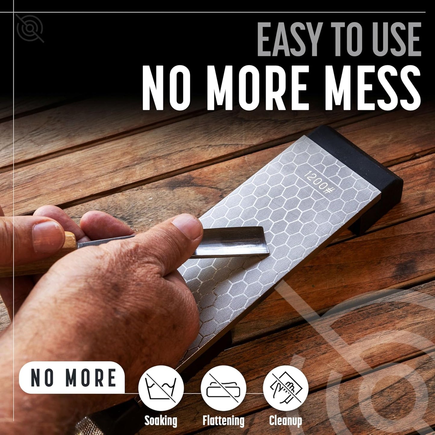 Schaaf Tools Diamond Whetstone Knife Sharpener Complete Kit - Coarse 325/ Fine 1200 Grit, Diamond Sharpening Stone with Non-Slip Base, Chisel Honing Jig & Angle Guide for Knives & Woodworking Tools