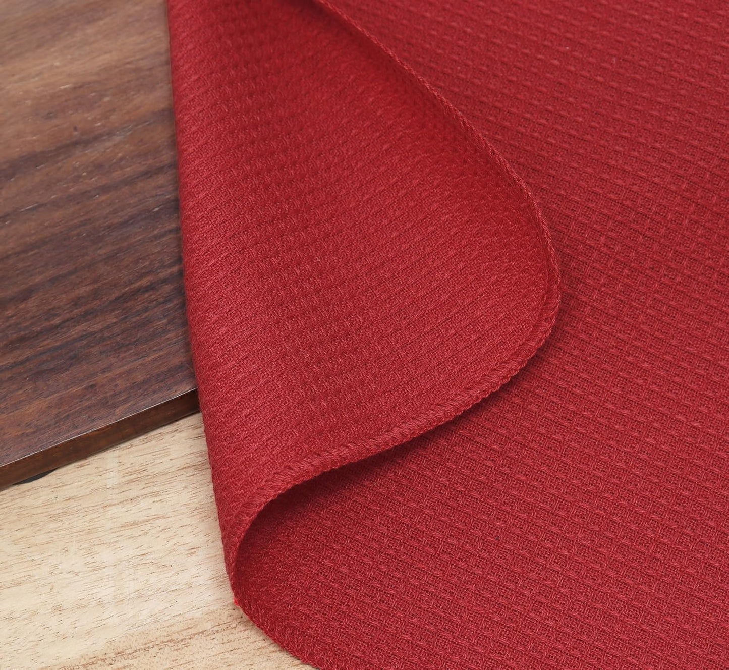 PurpleEssences Dish Cloths and Dish Rags - 8 Pack Waffle Weave Solid Kitchen Dish Wash Cloths, 100% Cotton, 12 x 12 Inches, Ultra Soft Absorbent Quick Drying - Red