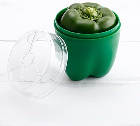 Green Pepper Storage Containers, Reusable Green Pepper Keeper for Refrigerator, Individual Red Pepper Saver Holder Organizer for Fridge to Keep Green Pepper Fresh