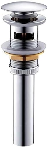 Restroom Bathroom Faucet Vessel Vanity Sink Large Pop Up Drain Stopper with Overflow for Toilet, Kitchen Silver Chrome Polished Sink Drainer