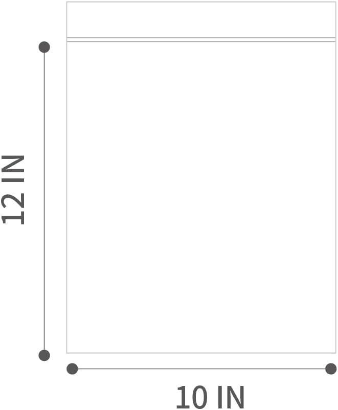 10" X 12" (100 Bags) 2 Mil Clear Reclosable Zip Plastic Poly Bags with Resealable Lock Seal Zipper